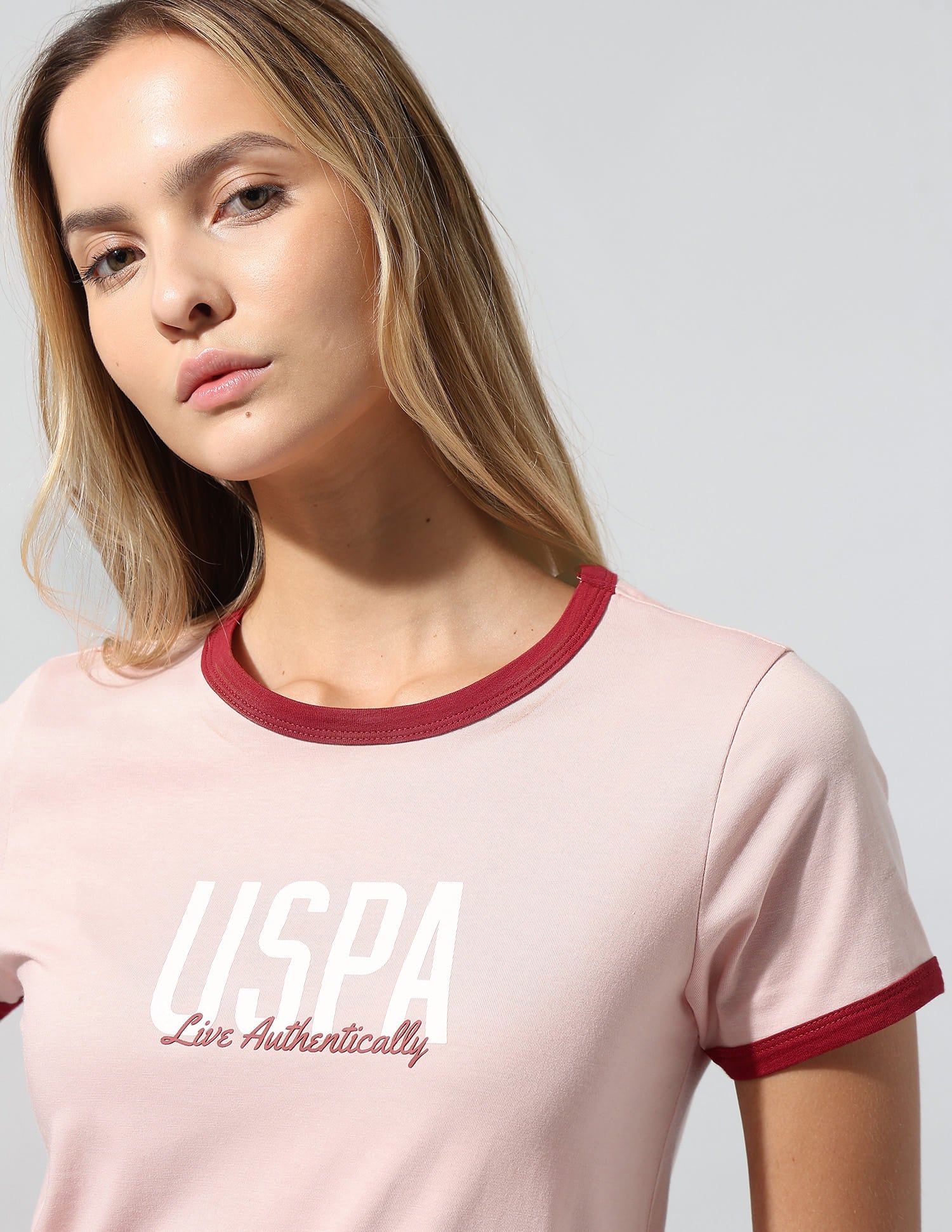 Brand Printed Regular Fit T-Shirt Pink - U.S. Polo Assn. India | Large