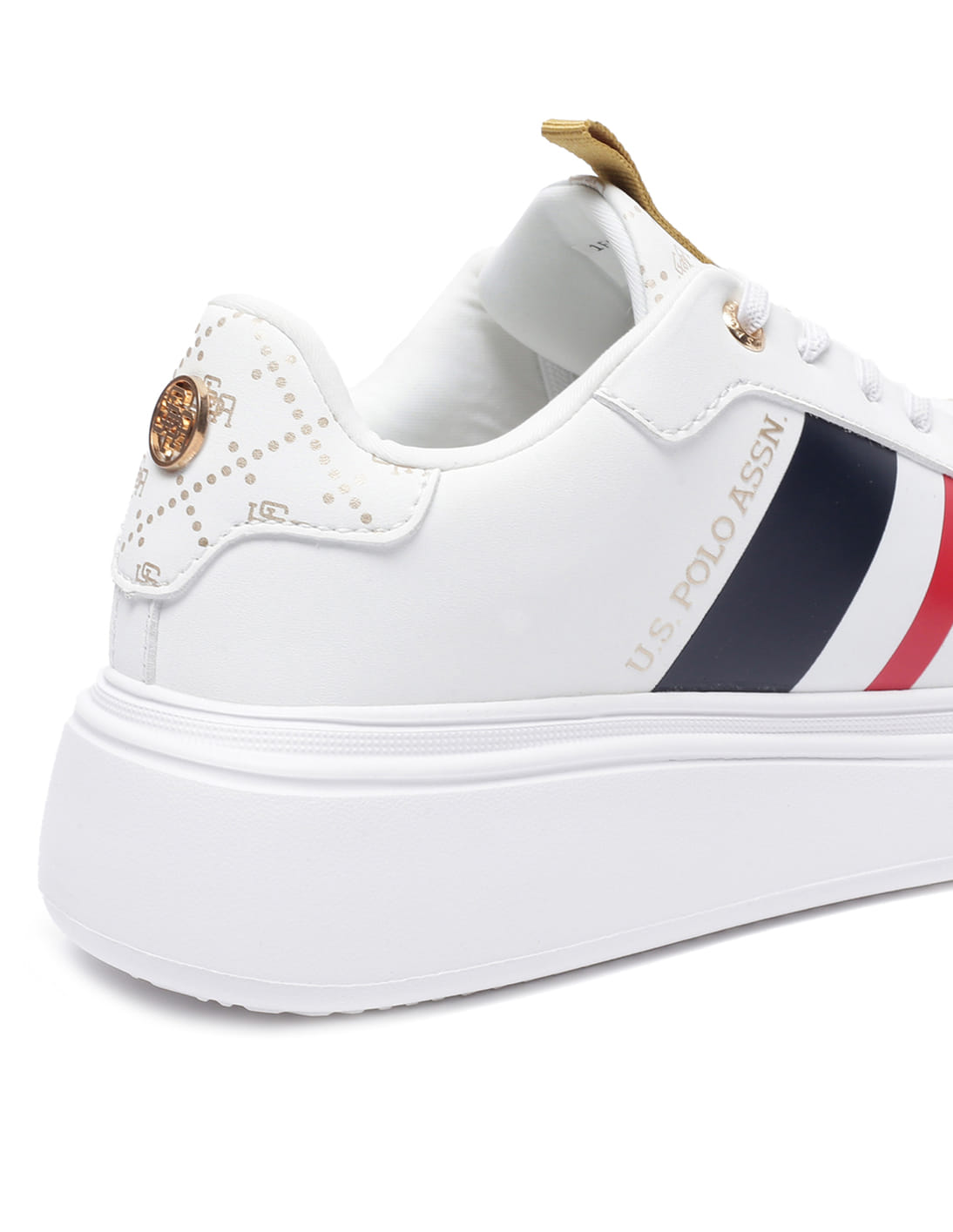 Women Brand Stripe Clara Sneakers Off White - U.S. Polo Assn. India | Large