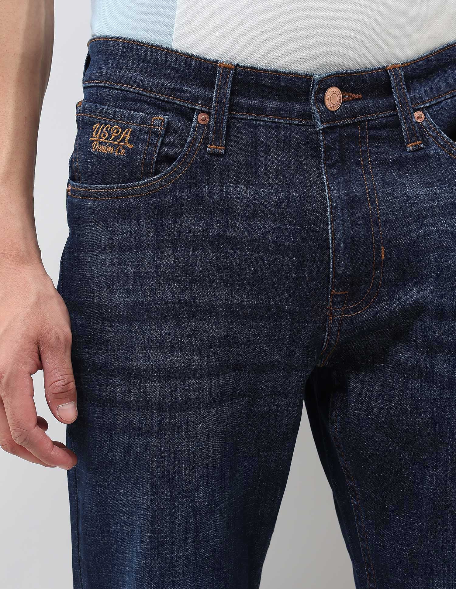 Brandon Slim Tapered Fit Blue Jeans Dark Blue - U.S. POLO ASSN. | Large