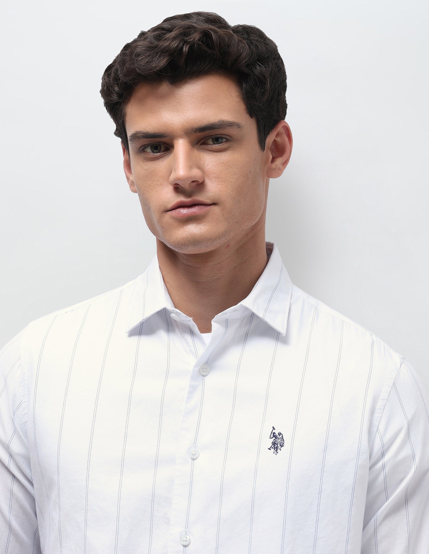 Vertical Striped Regular Fit Shirt White - U.S. Polo Assn. India | Large