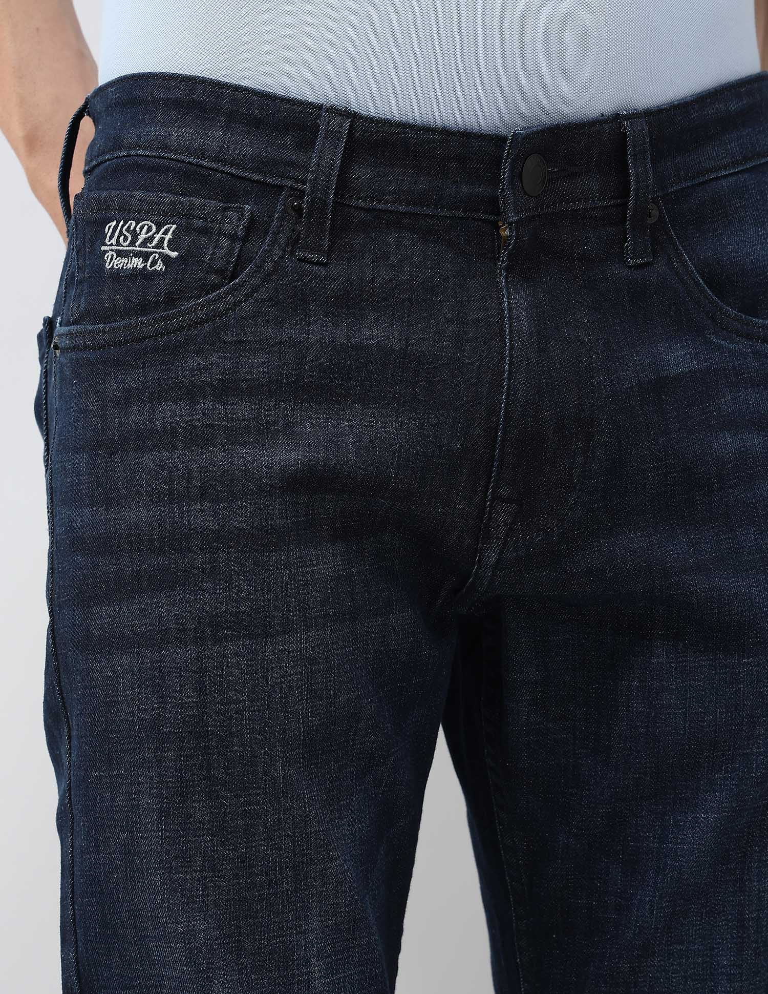 Brandon Slim Tapered Fit Blue Jeans Dark Blue - U.S. Polo Assn. India | Large