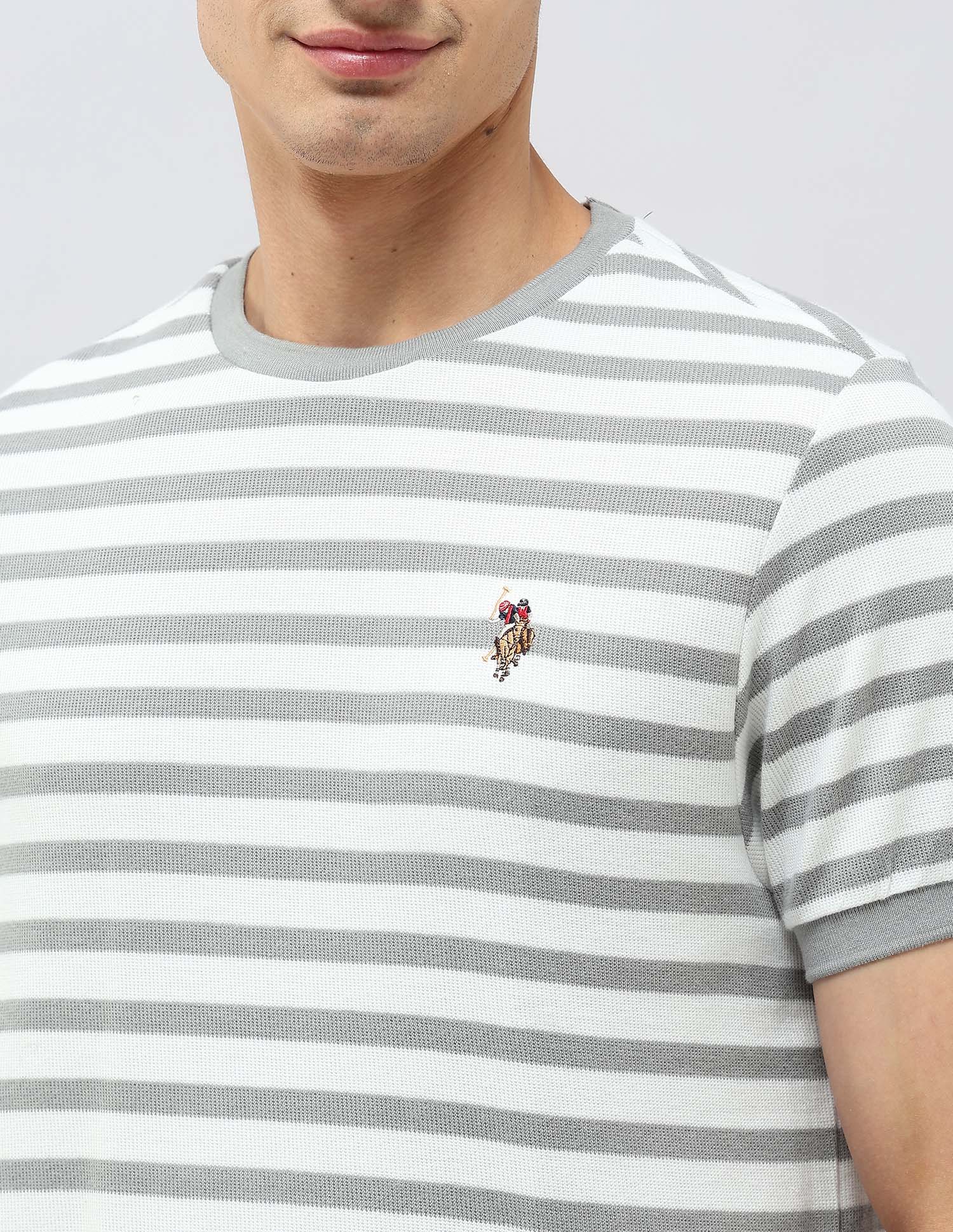 Horizontal Striped Regular Fit T-Shirt Grey - U.S. POLO ASSN. | Large