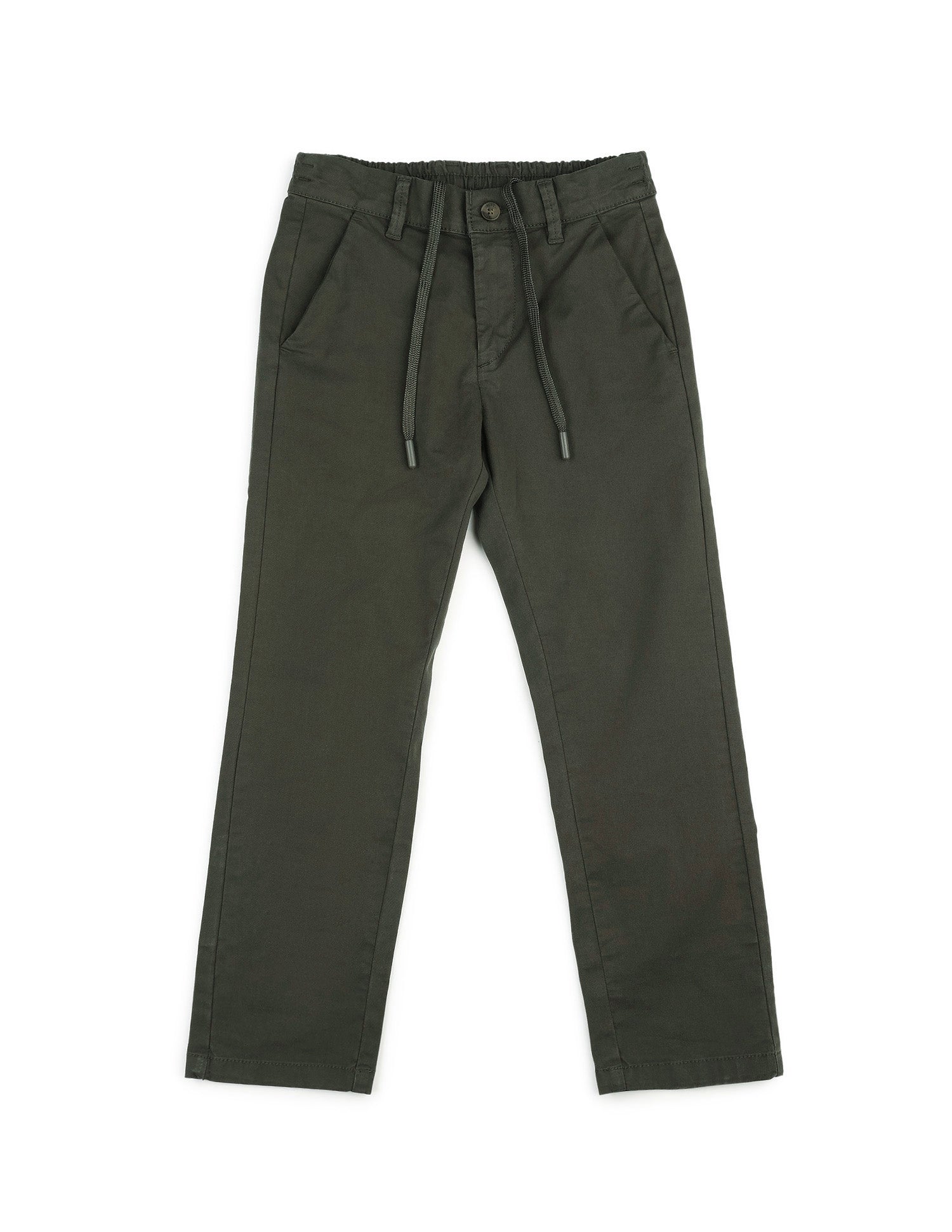 Boys Pure Cotton Twill Trousers Dark Olive - U.S. POLO ASSN. | Large