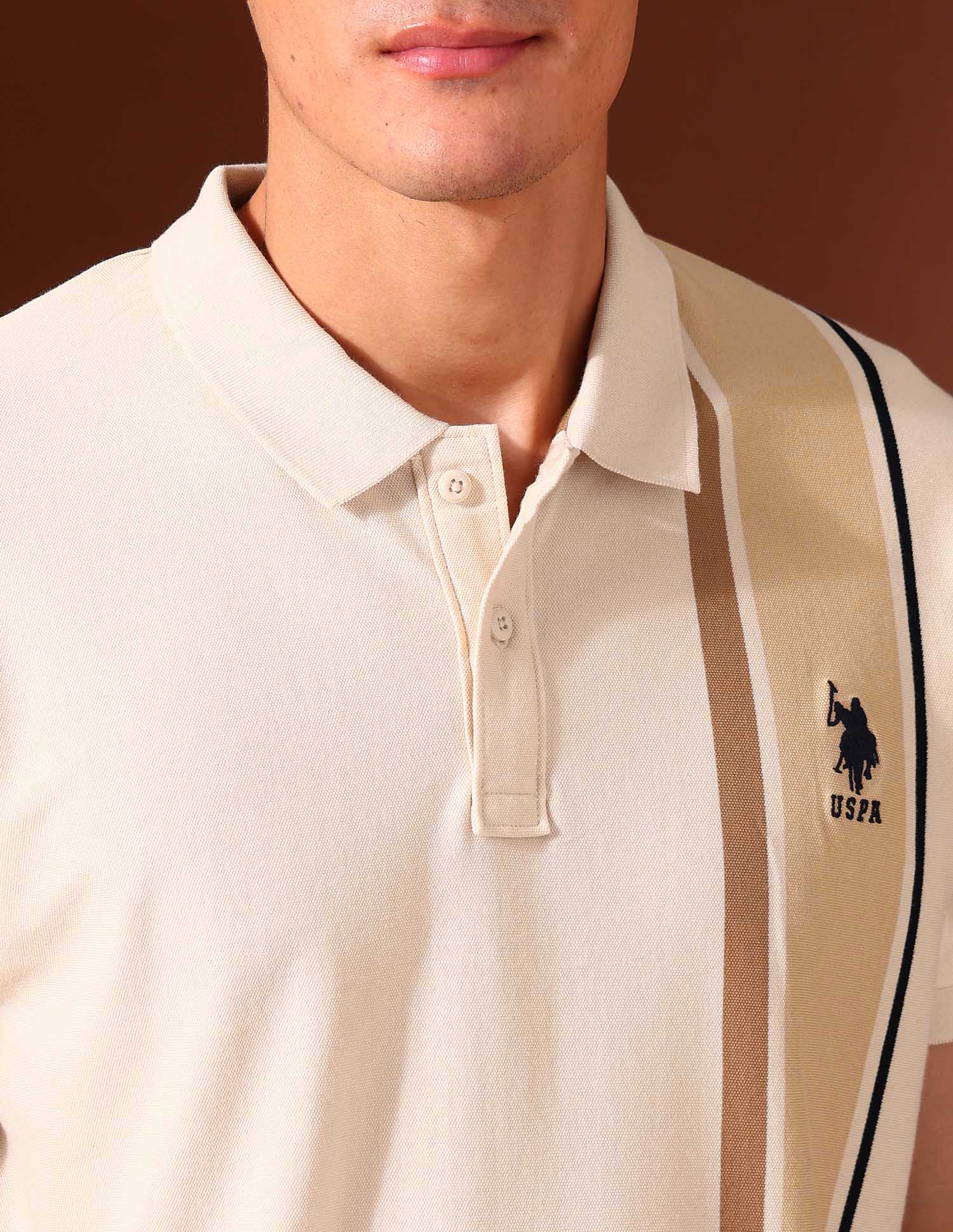 Colourblocked Classic Polo Shirt Off White - U.S. Polo Assn. India | Large