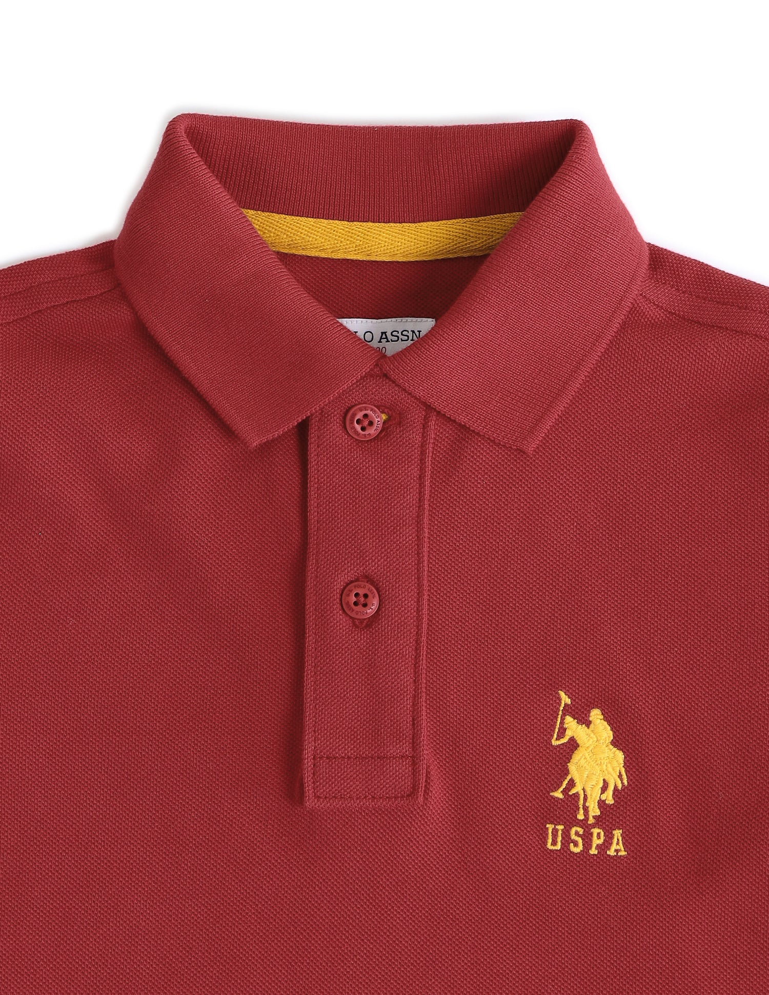 Boys Solid Regular Fit Polo Shirts Maroon - U.S. POLO ASSN. | Large