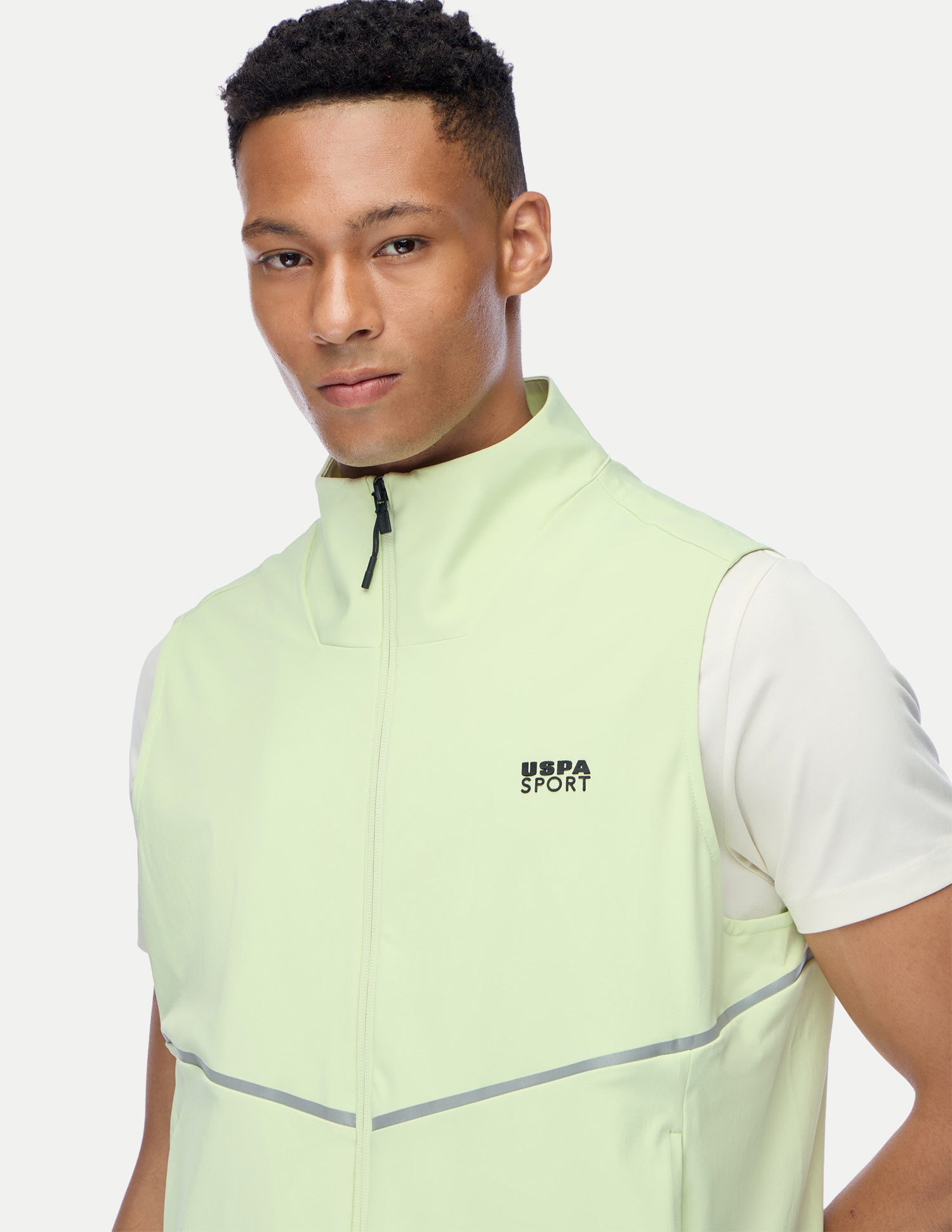 Solid Regular Fit Active Jacket Lime-Green - U.S. Polo Assn. India | Large