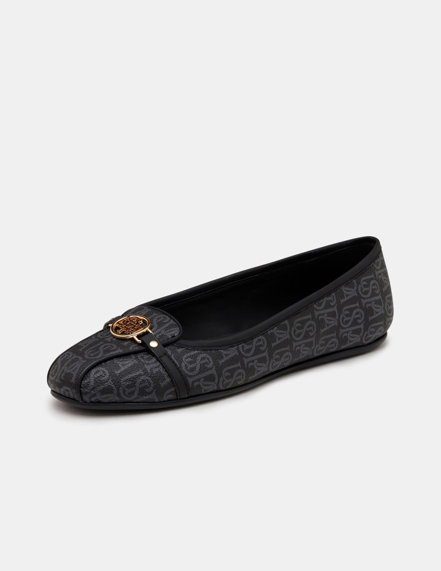 Alina 3.0 Black Monogram Print Ballerinas Black - U.S. Polo Assn. India | Large