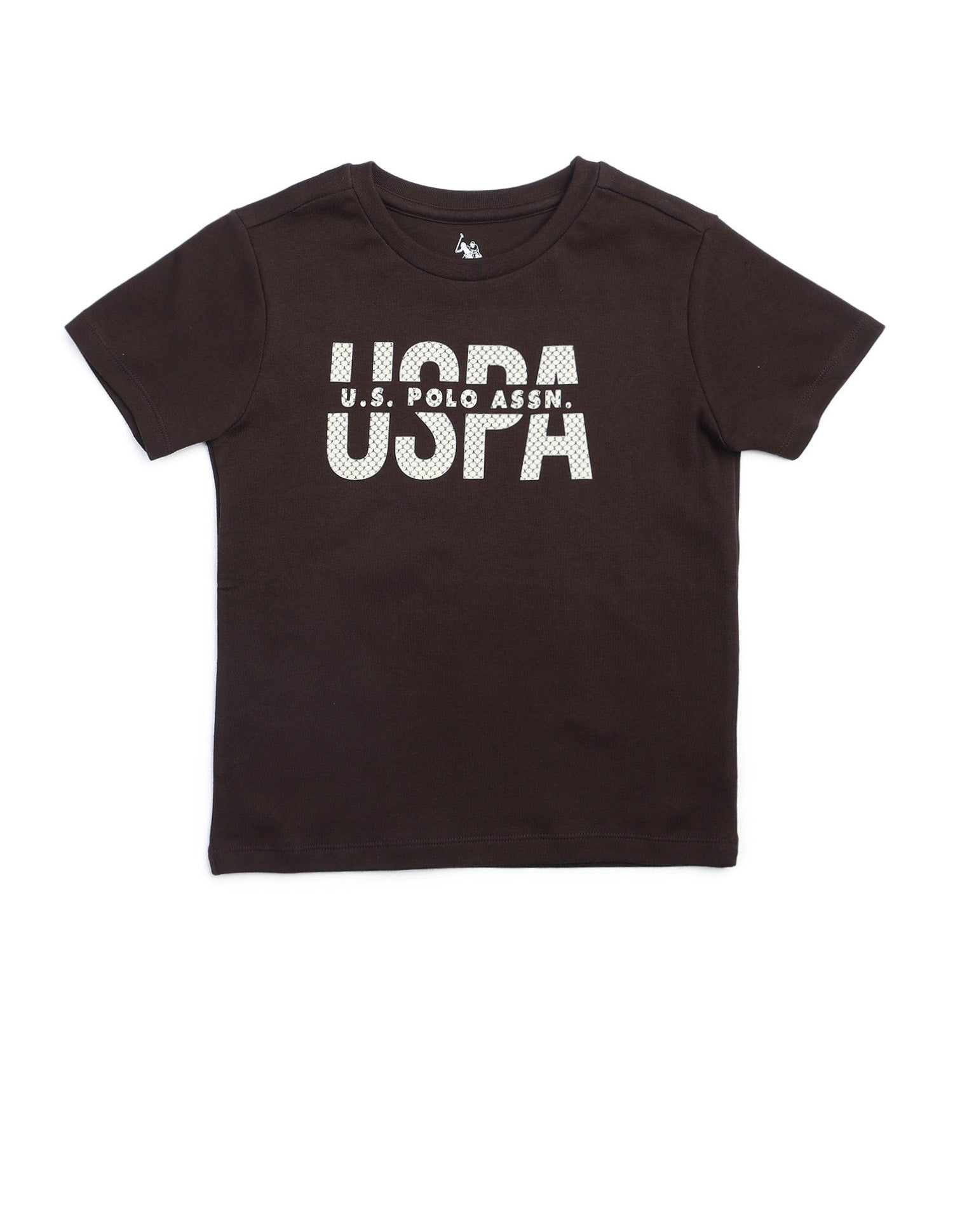 Boys Pure Cotton Brand Printed T Shirt Dark Brown - U.S. POLO ASSN. | Large