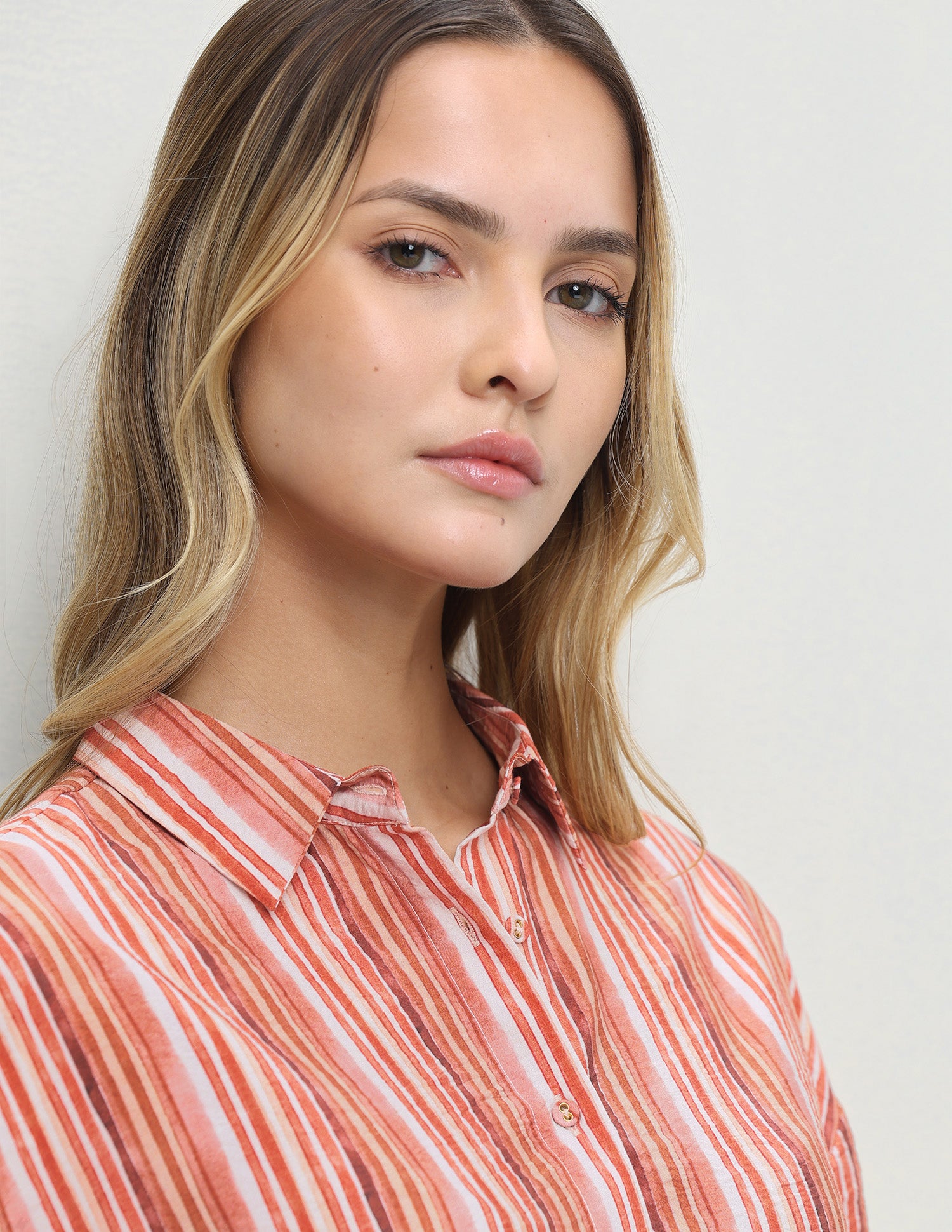 Vertical Striped Relaxed Fit Shirt Red - U.S. Polo Assn. India | Large