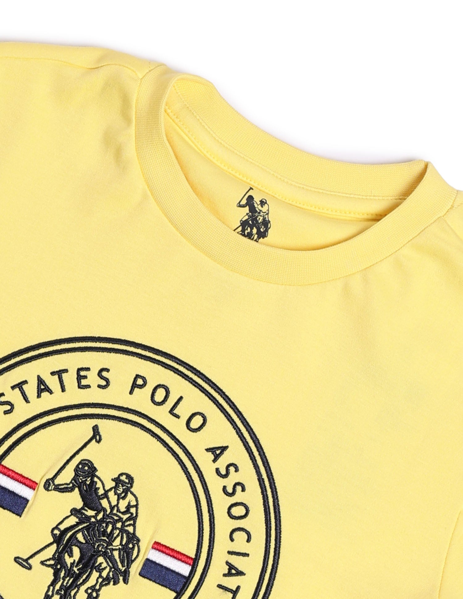 Boys Brand Printed Regular Fit T-Shirt Light Yellow - U.S. POLO ASSN. | Large