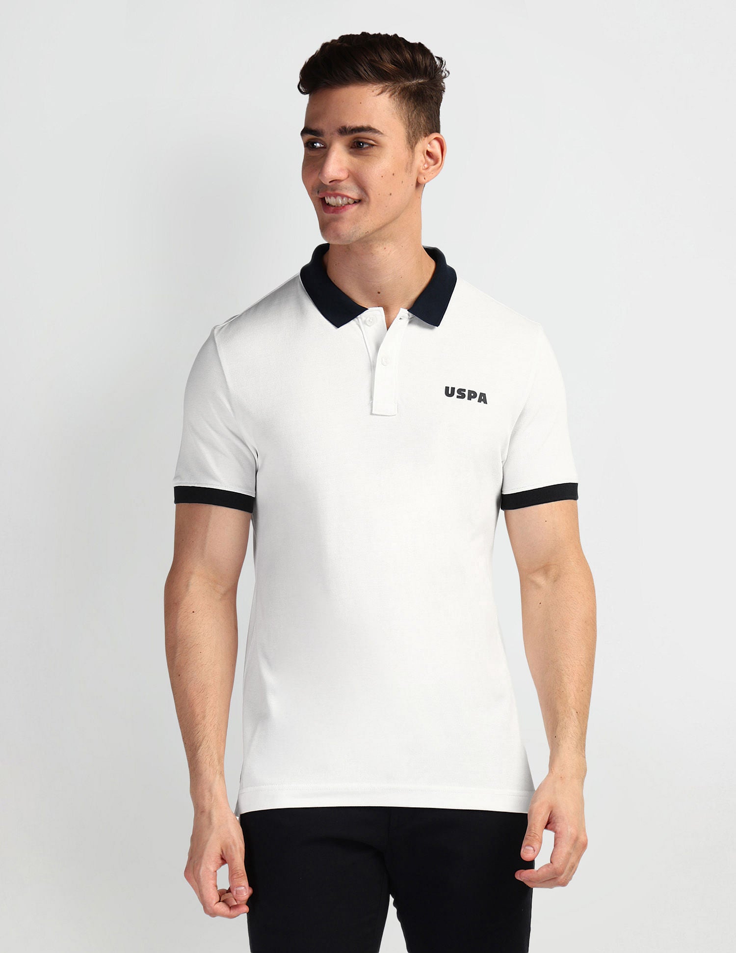Muscle Fit Cotton Polo Shirt Ivory - U.S. Polo Assn. India | Large
