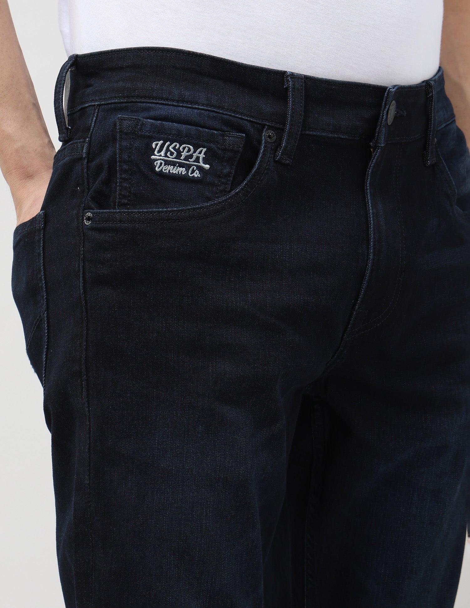 Brandon Slim Tapered Fit Blue Jeans Indigo - U.S. POLO ASSN. | Large