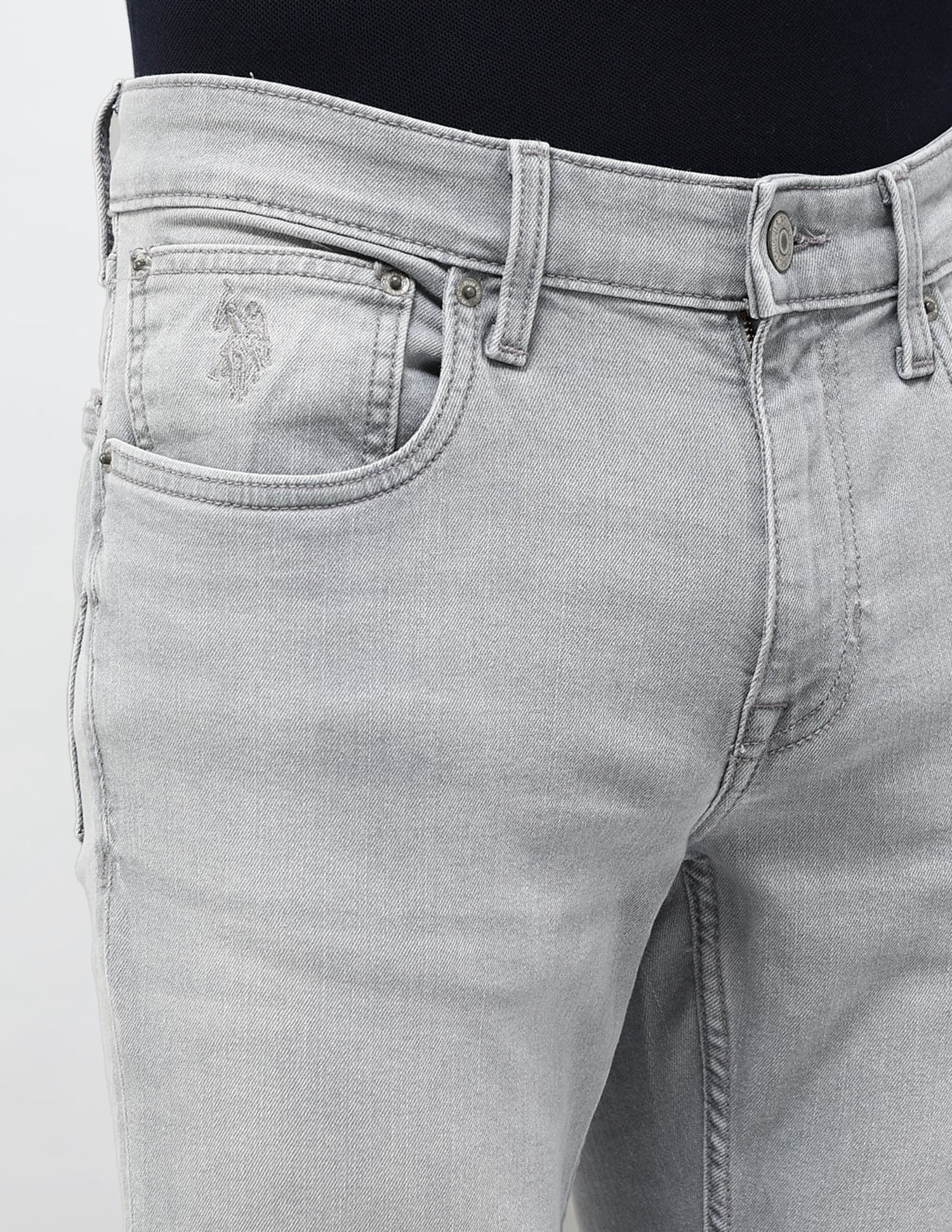 Brandon Slim Tapered Fit Grey Jeans Light Grey Wash - U.S. POLO ASSN. | Large