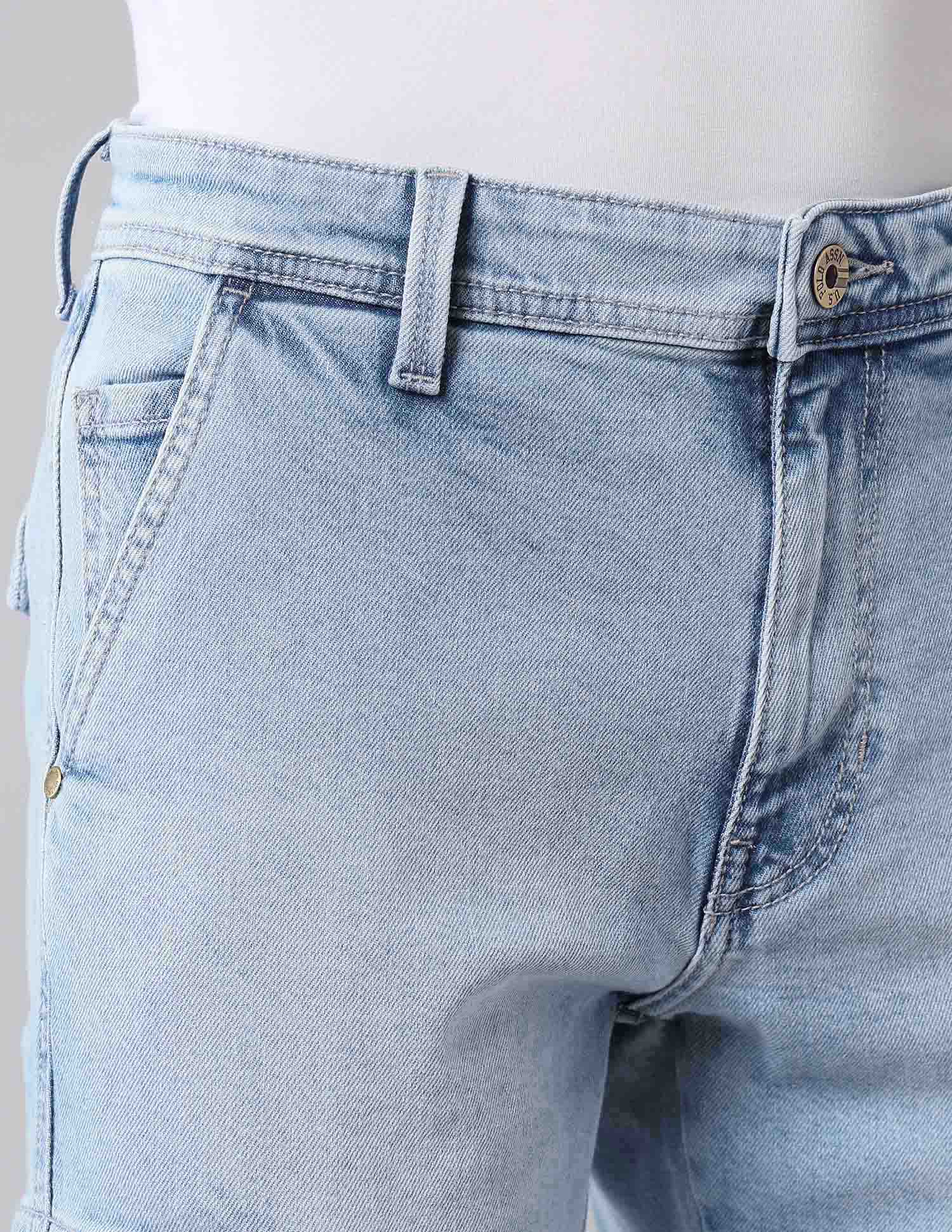 Harold Slim Straight Fit Blue Jeans Light Wash - U.S. Polo Assn. India | Large
