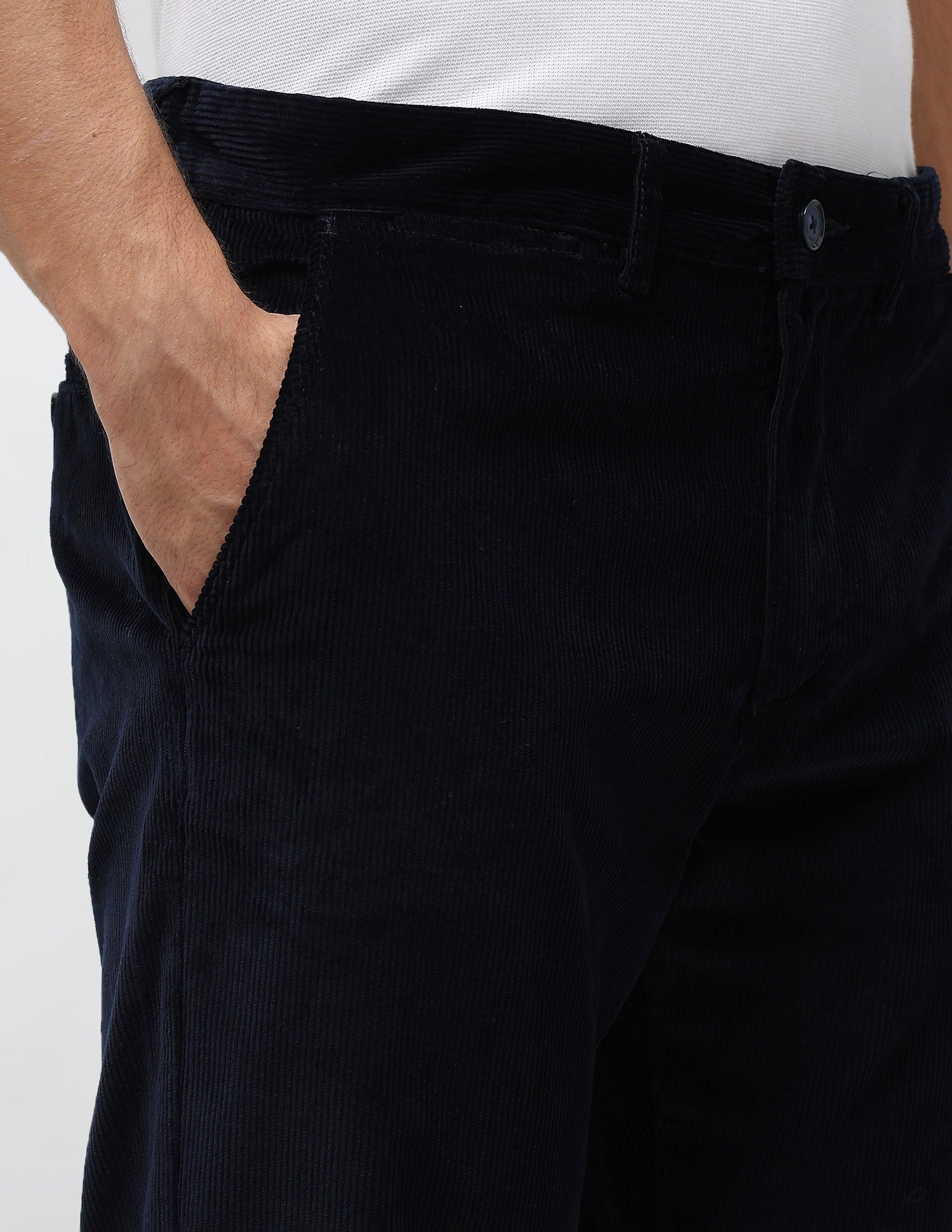 Riley Straight Fit Corduroy Trousers Navy - U.S. POLO ASSN. | Large