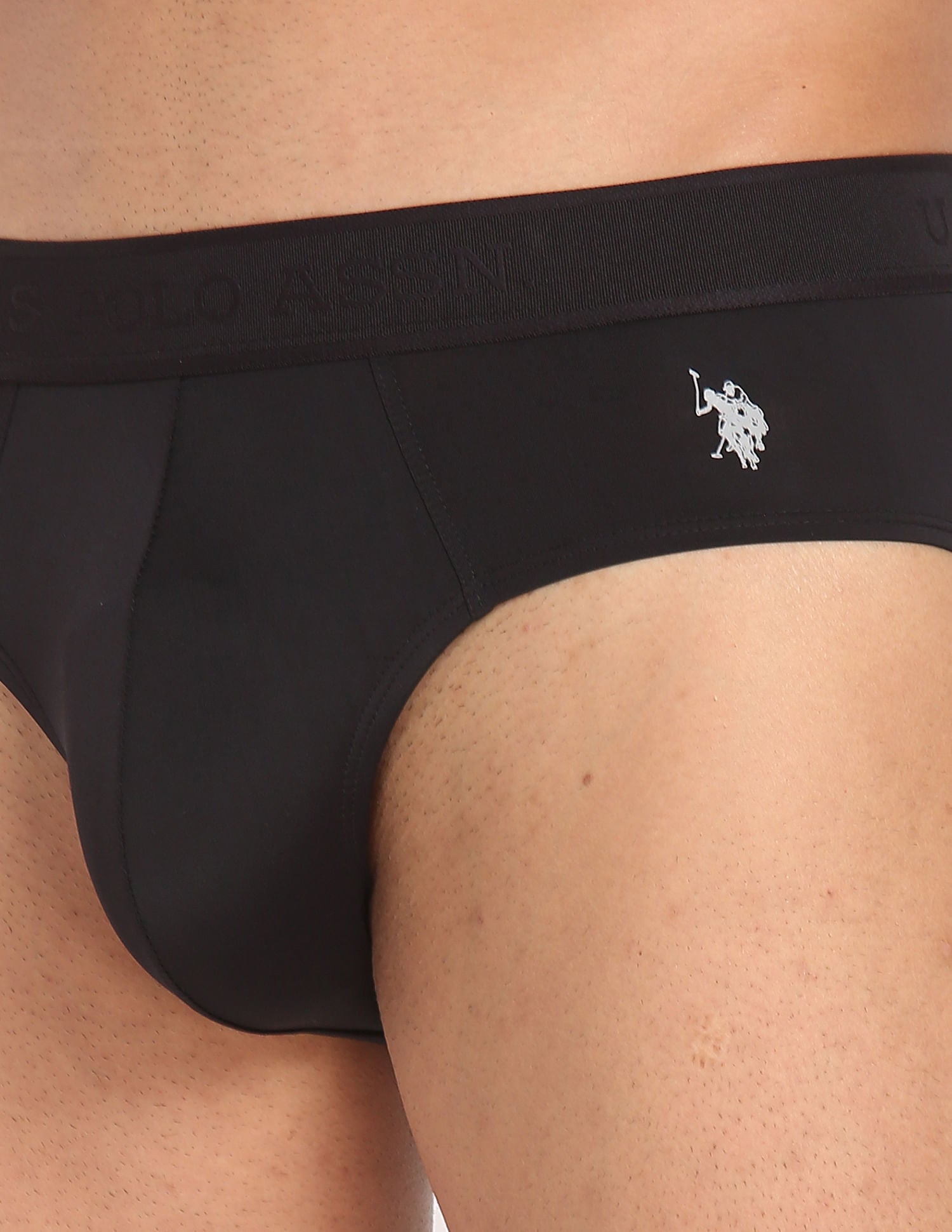 Nylon Stretch Moisture Wicking AB001 Active Briefs - Pack Of 1 Black - U.S. POLO ASSN. | Large