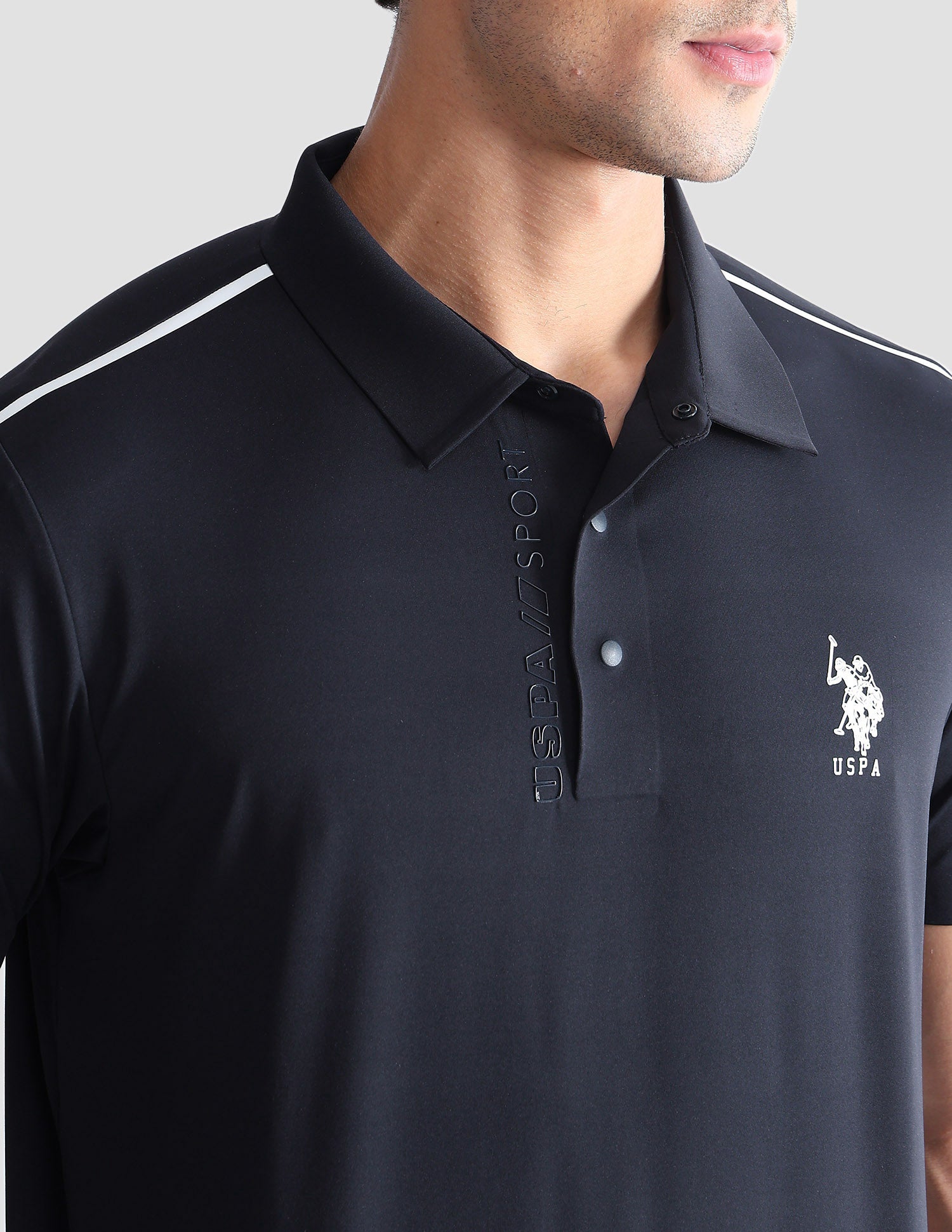 Solid Regular Fit Active Polo Shirt Navy - U.S. POLO ASSN. | Large