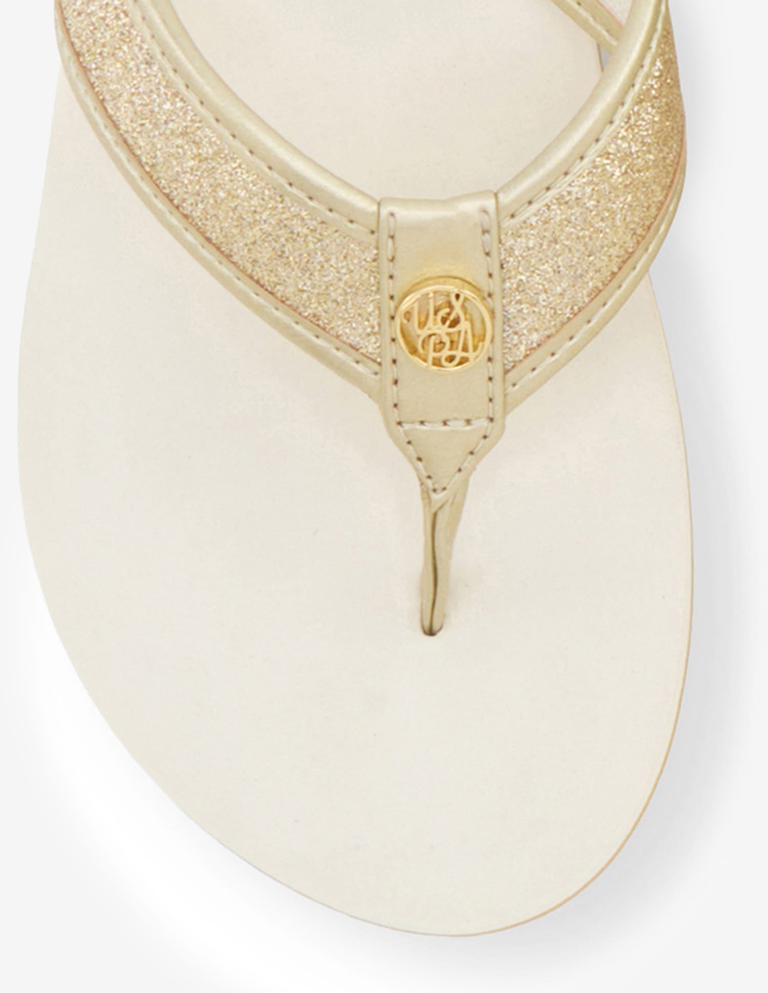 Kirei Glitter Flip Flops Beige - U.S. Polo Assn. India | Large