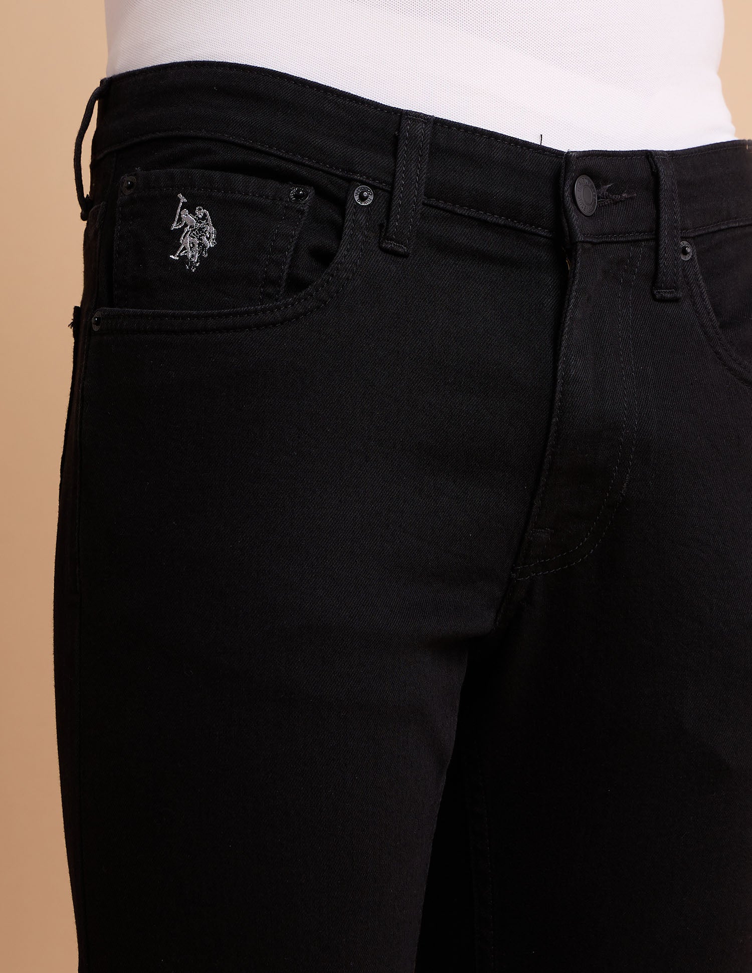 Brandon Slim Tapered Fit Black Jeans Black - U.S. POLO ASSN. | Large