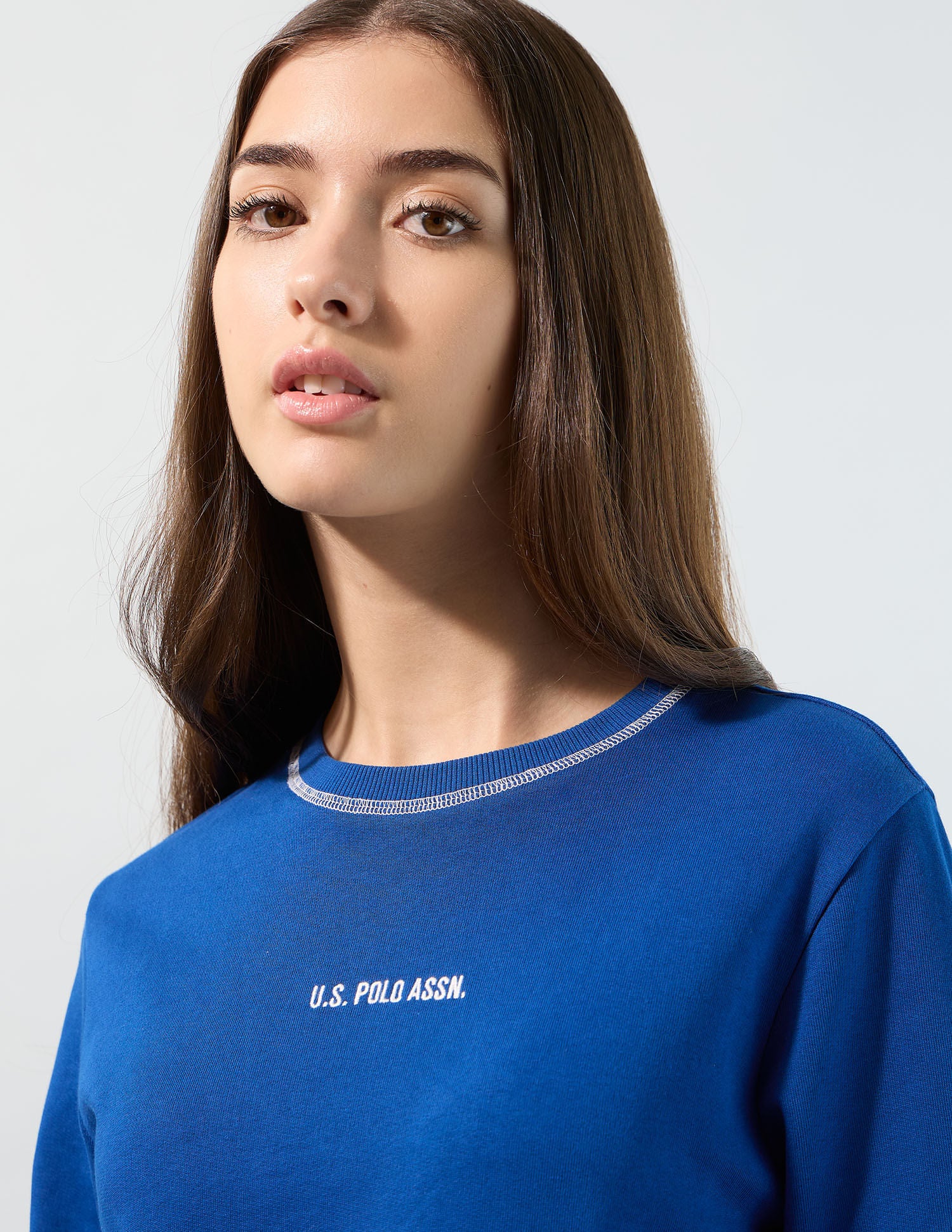 Regular Fit Solid Sweatshirt Bright Blue - U.S. POLO ASSN. | Large