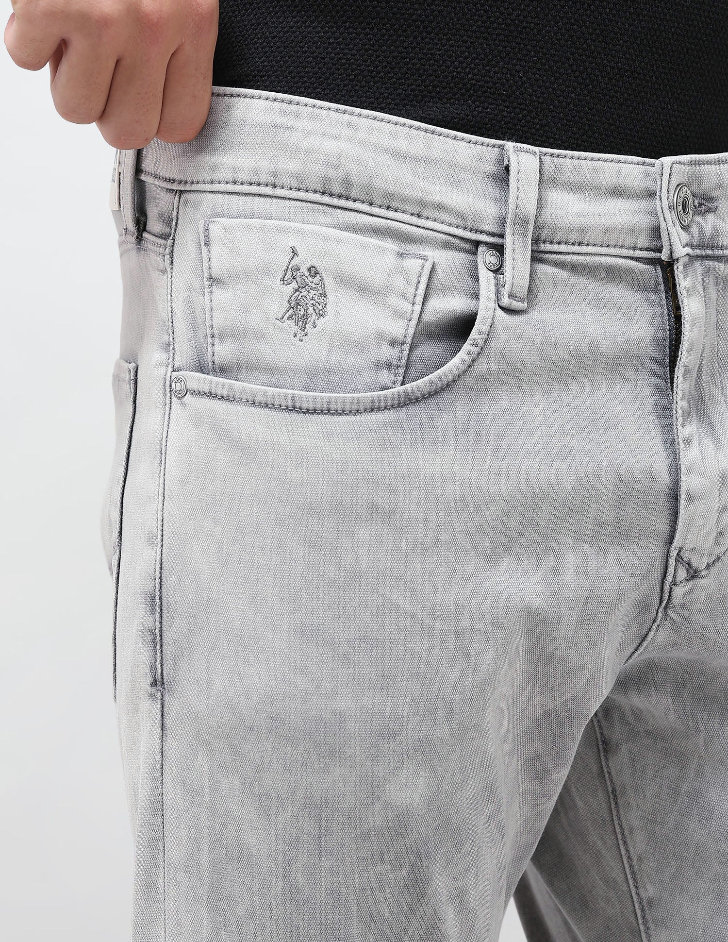 Henry Tapered Fit Grey Jeans Grey - U.S. Polo Assn. India | Large