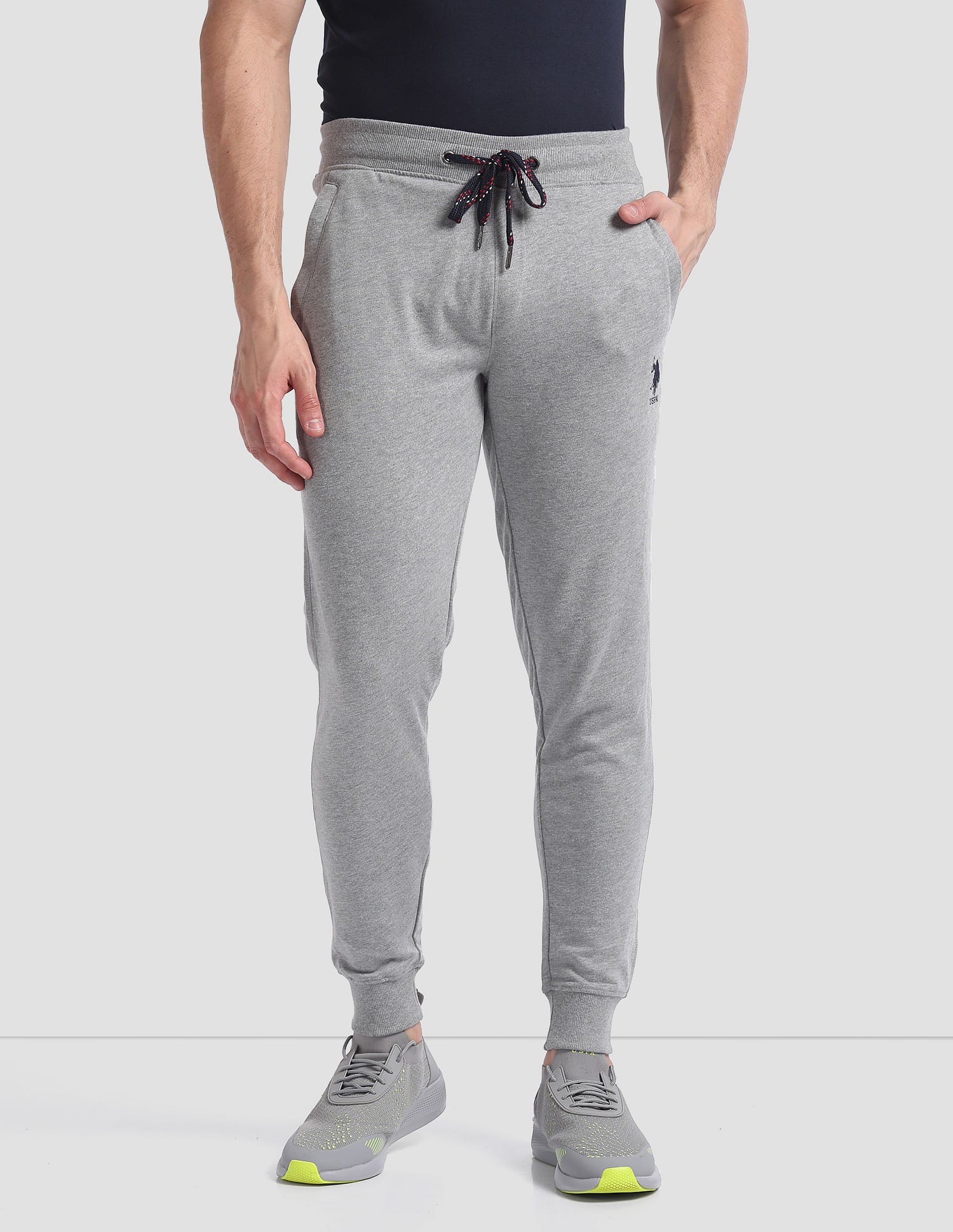 Mid Rise Drawstring Waist I604 Joggers - Pack Of 1 Grey - U.S. POLO ASSN. | Large