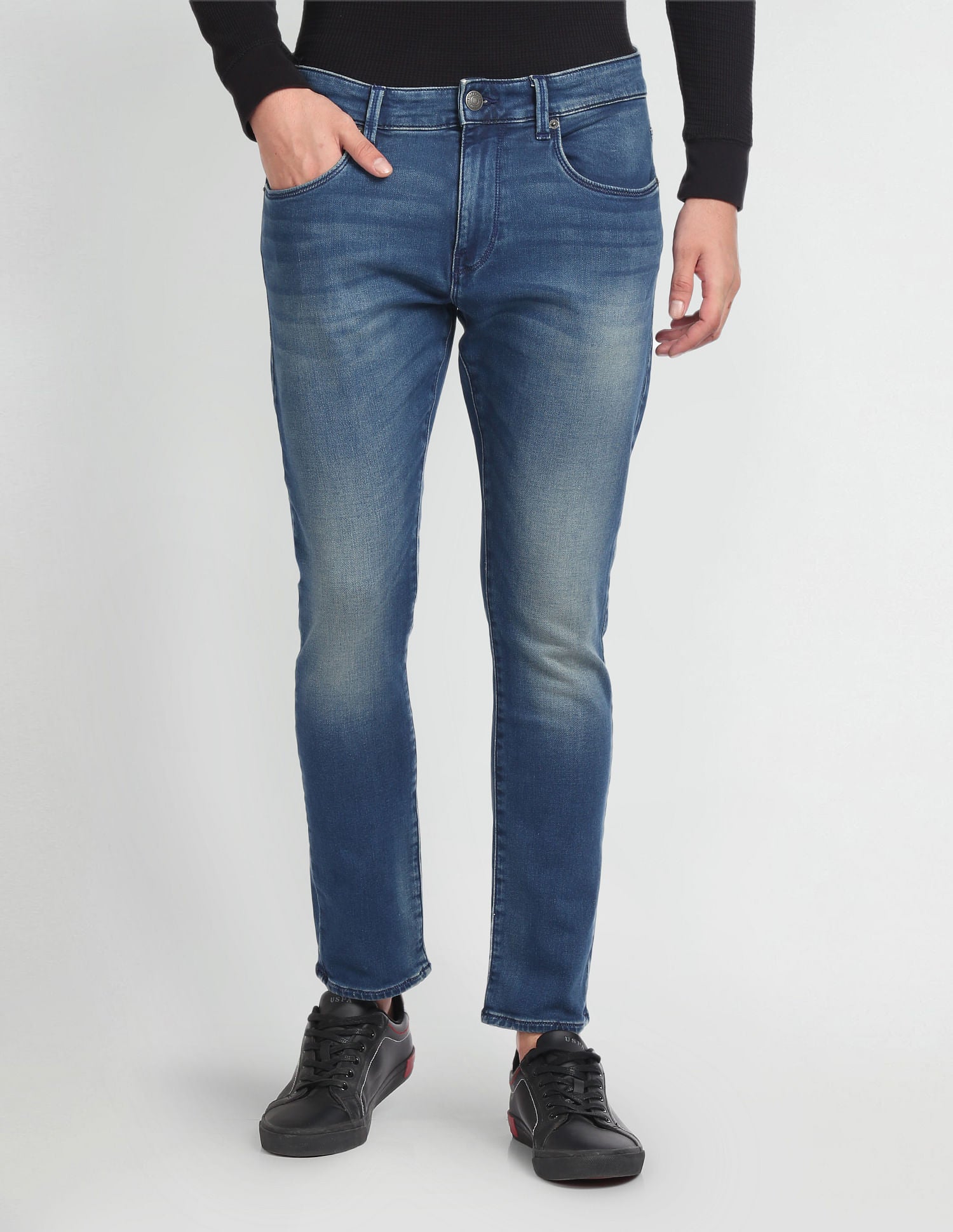 Henry Cropped Fit Mid Rise Jeans Blue - U.S. Polo Assn. India | Large