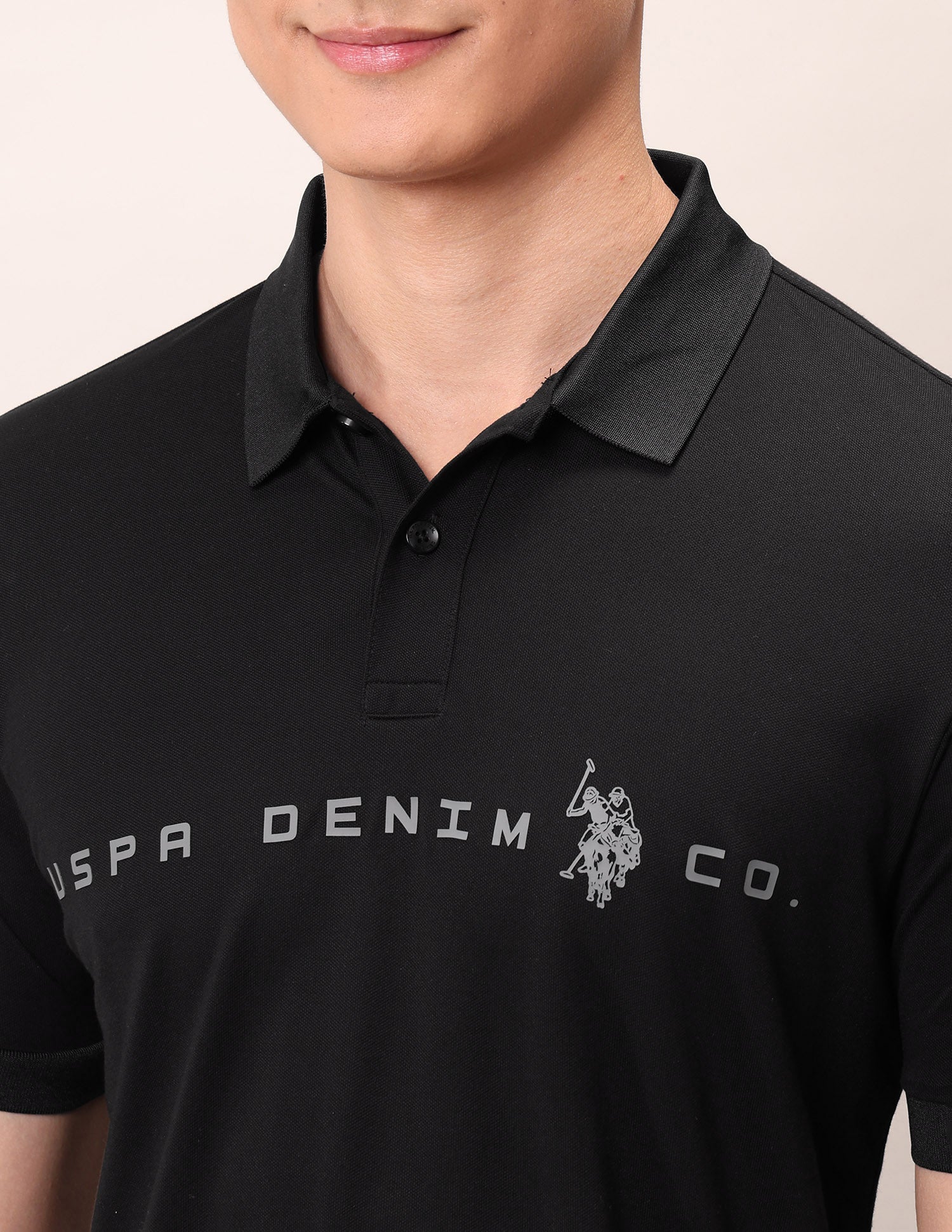 Muscle Fit Outdoor Polo Shirt Black - U.S. Polo Assn. India | Large