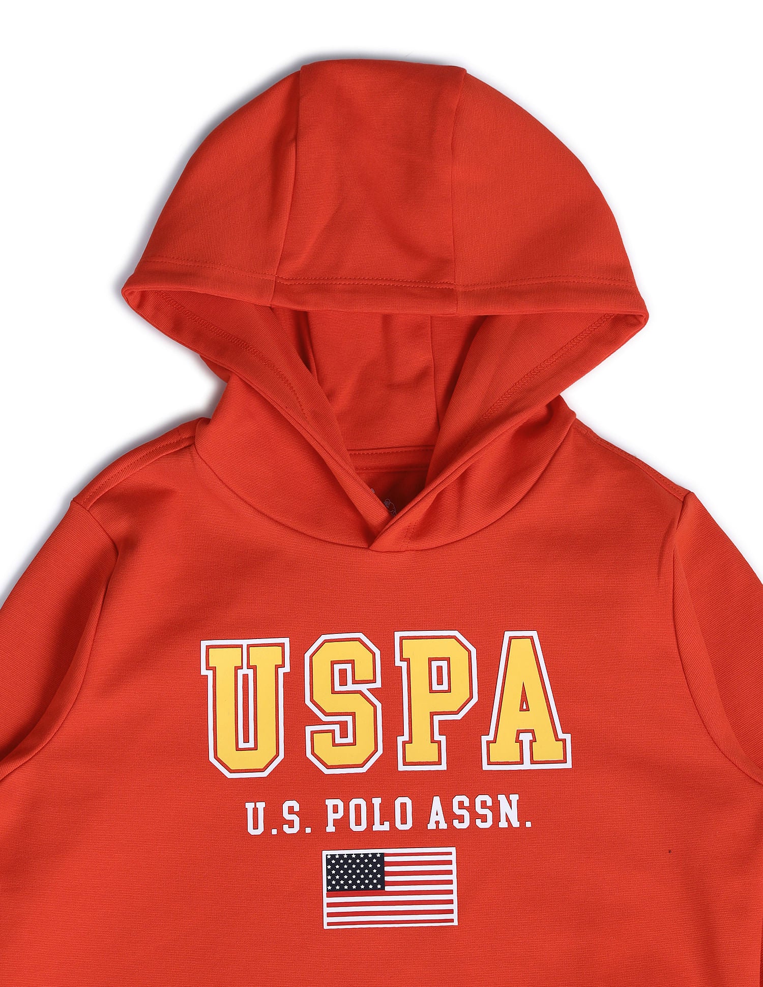 Boys Brand Printed Hooded Sweatshirt Dark Orange - U.S. POLO ASSN. | Large