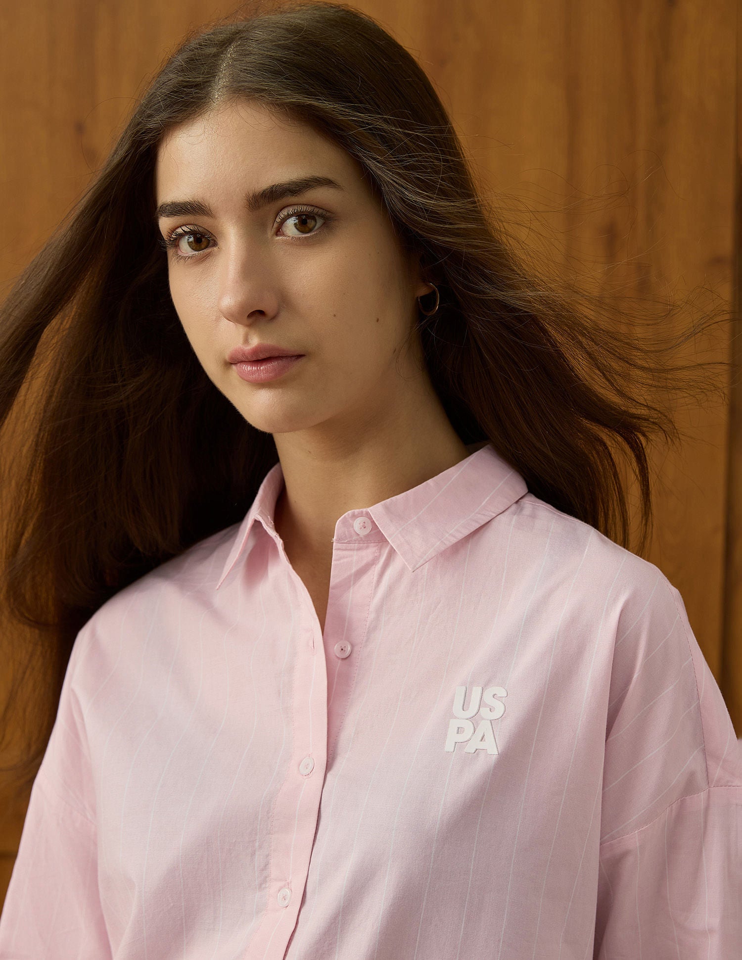 Vertical Striped Relaxed Fit Shirt Light Pink - U.S. POLO ASSN. | Large