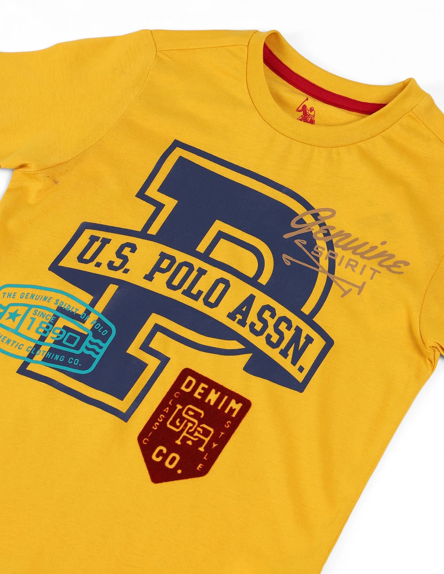 Boys Brand Regular Fit T-Shirt Mustard - U.S. POLO ASSN. | Large