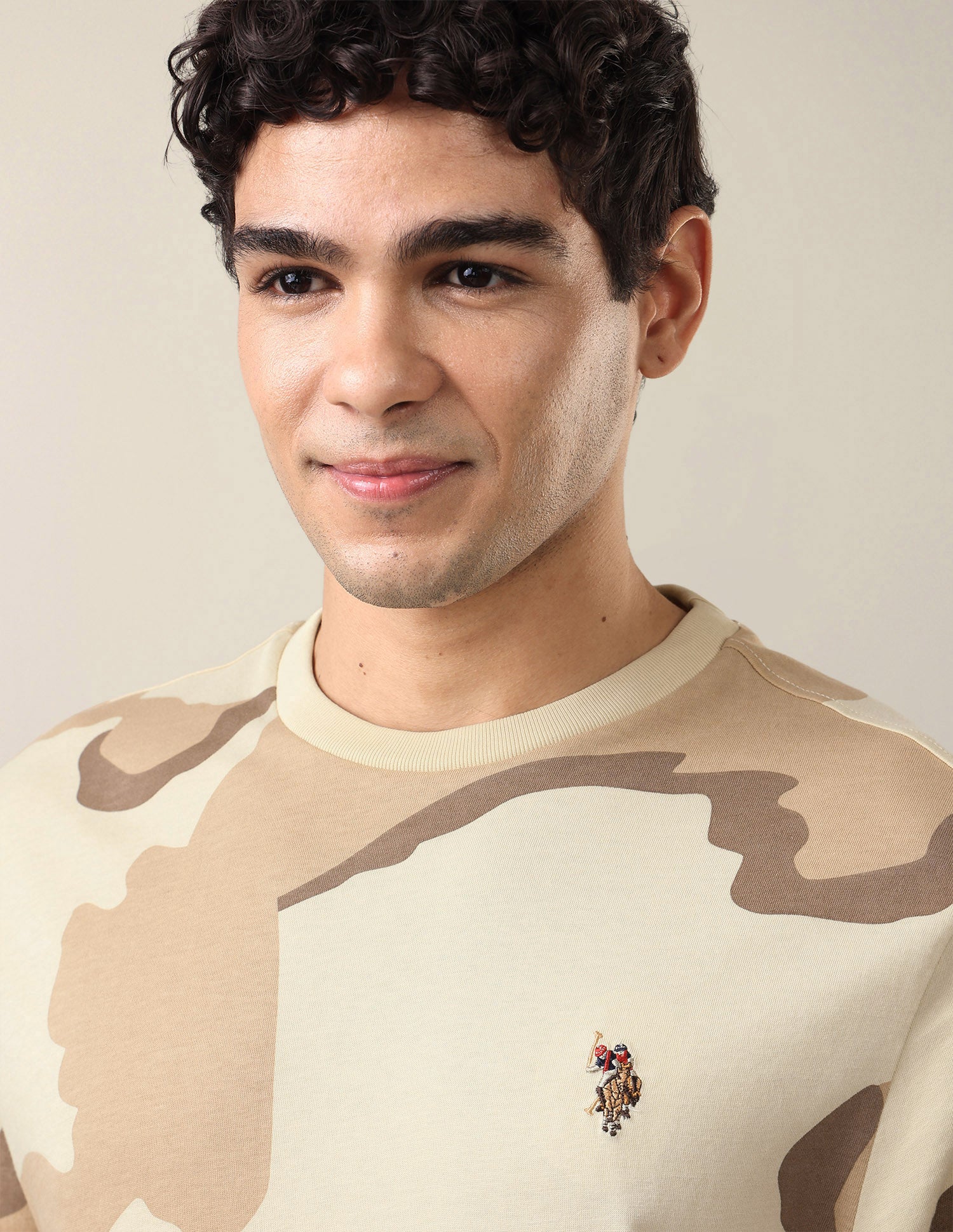 All-Over Printed Relaxed Fit T-Shirt Ecru - U.S. Polo Assn. India | Large