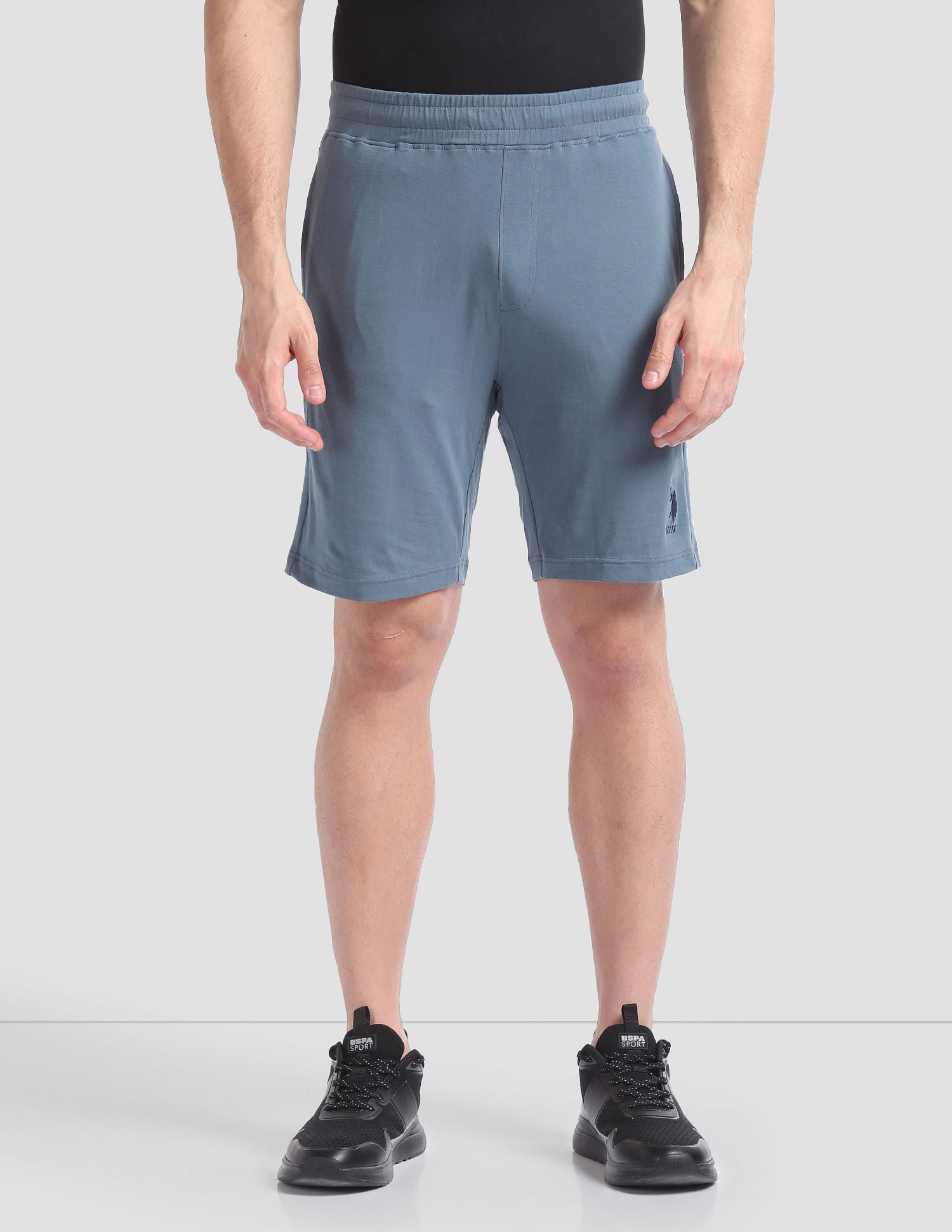 Cotton Stretch OES01 Lounge Shorts - Pack Of 1 Steel Grey - U.S. POLO ASSN. | Large