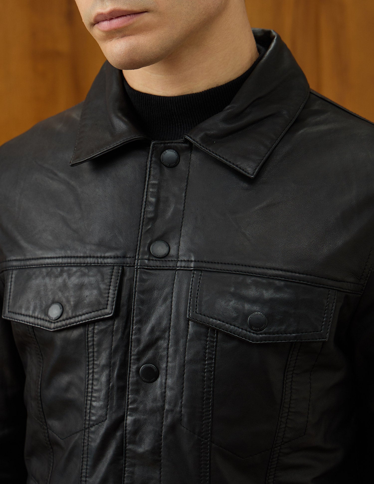 Equestrian Aisle Theater Leather Jacket Black - U.S. POLO ASSN. | Large