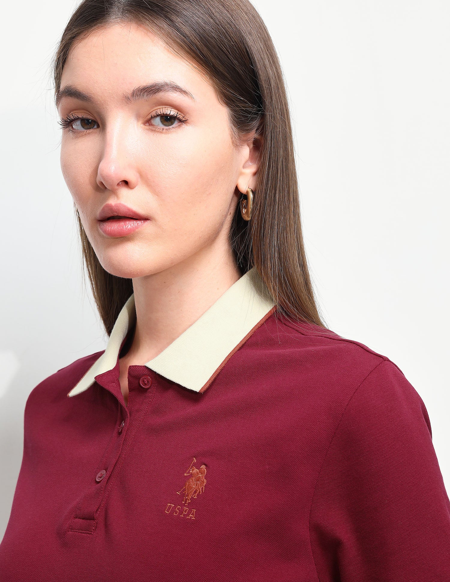 Solid Relaxed Fit Polo Shirt Dark Red - U.S. Polo Assn. India | Large