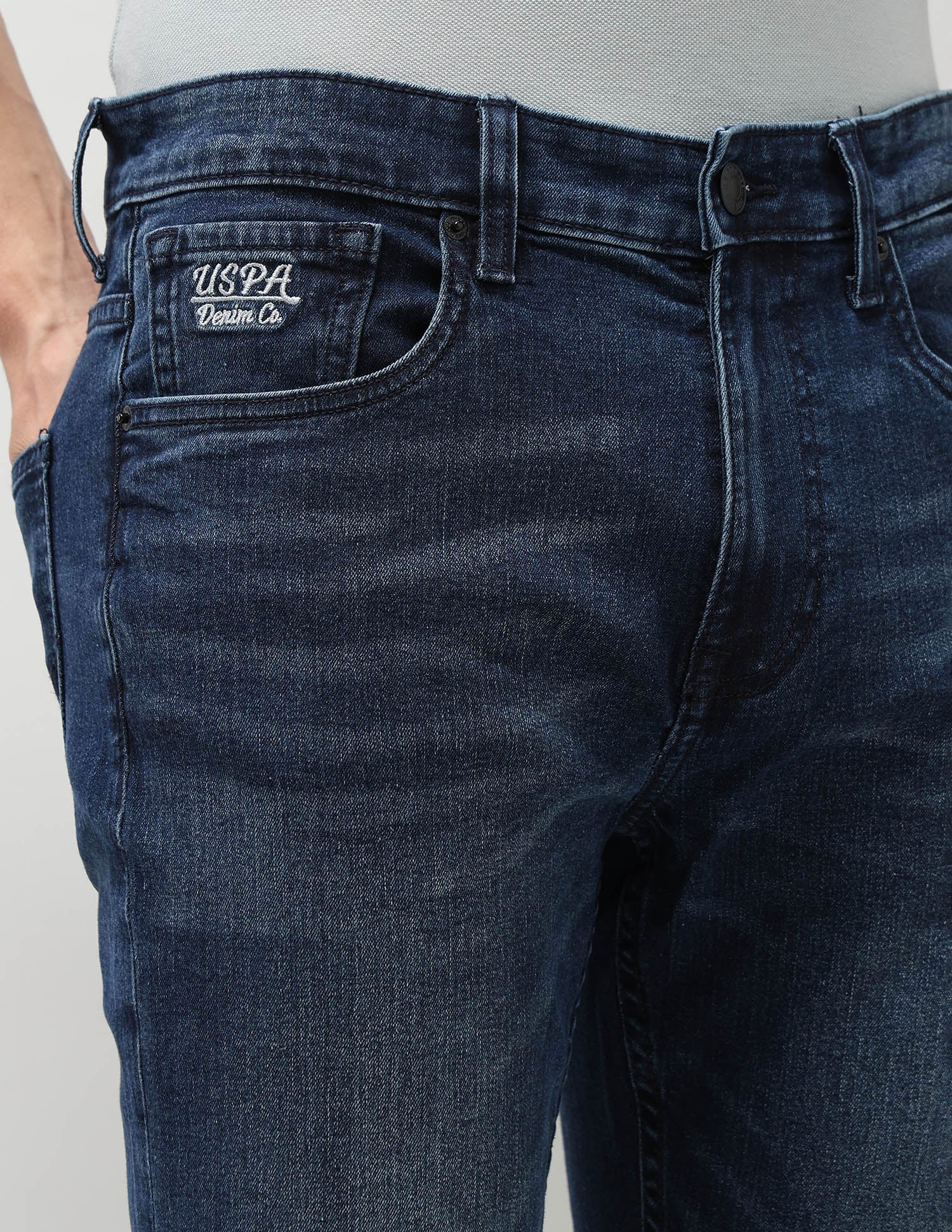 Harold Slim Straight Fit Blue Jeans Indigo - U.S. Polo Assn. India | Large