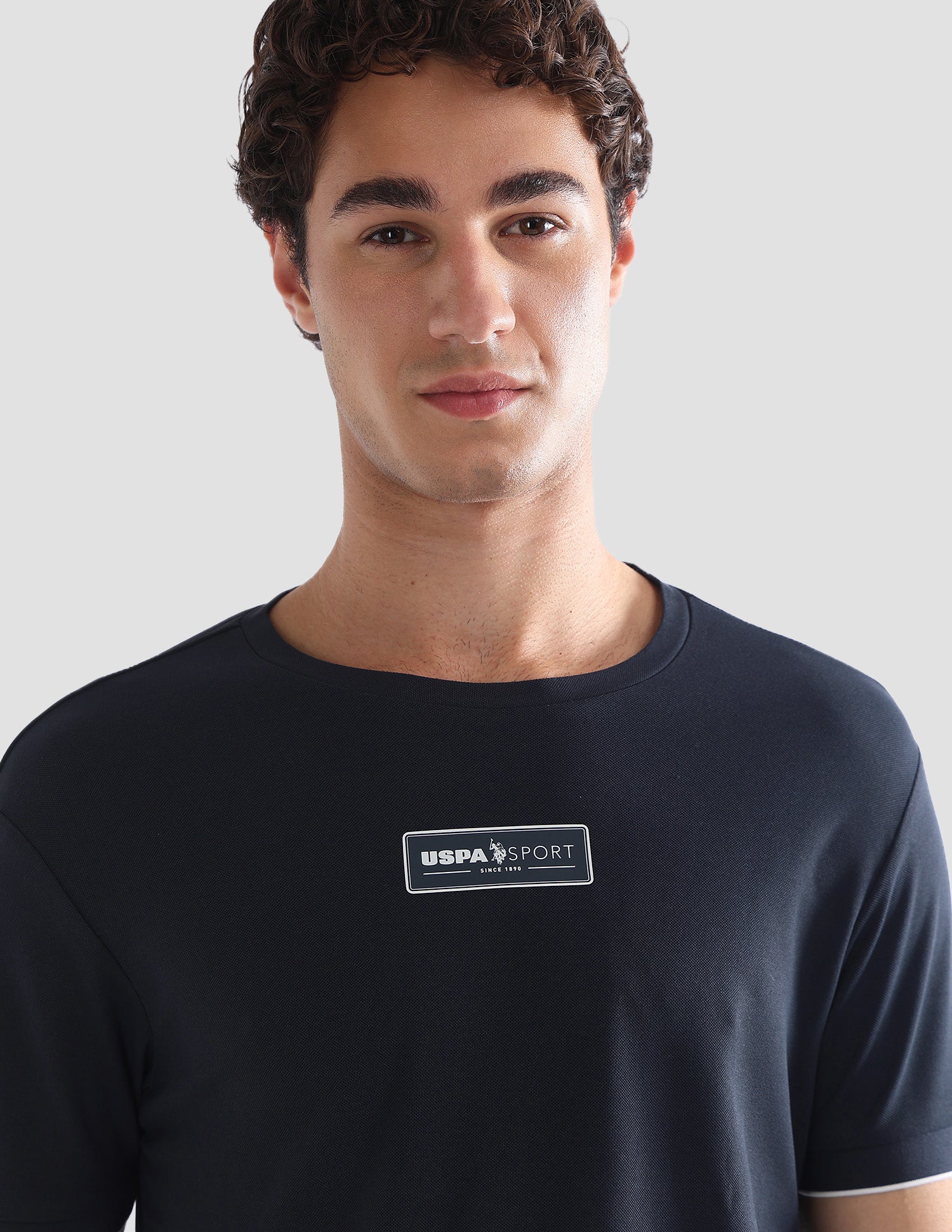 Solid Slim Fit Active T-Shirt Teal - U.S. Polo Assn. India | Large