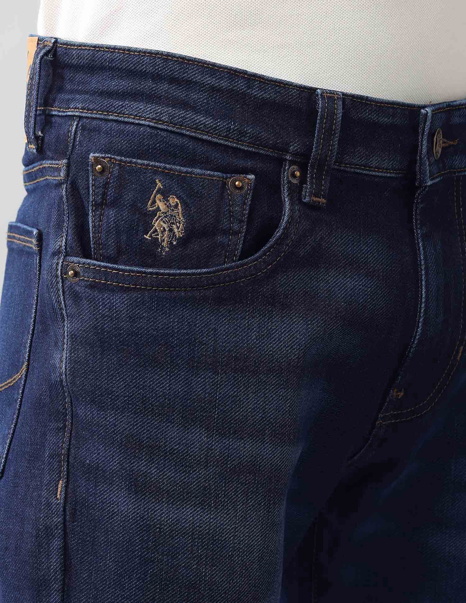 Super Stretch Brandon Slim Tapered Fit Blue Jeans Blue - U.S. Polo Assn. India | Large