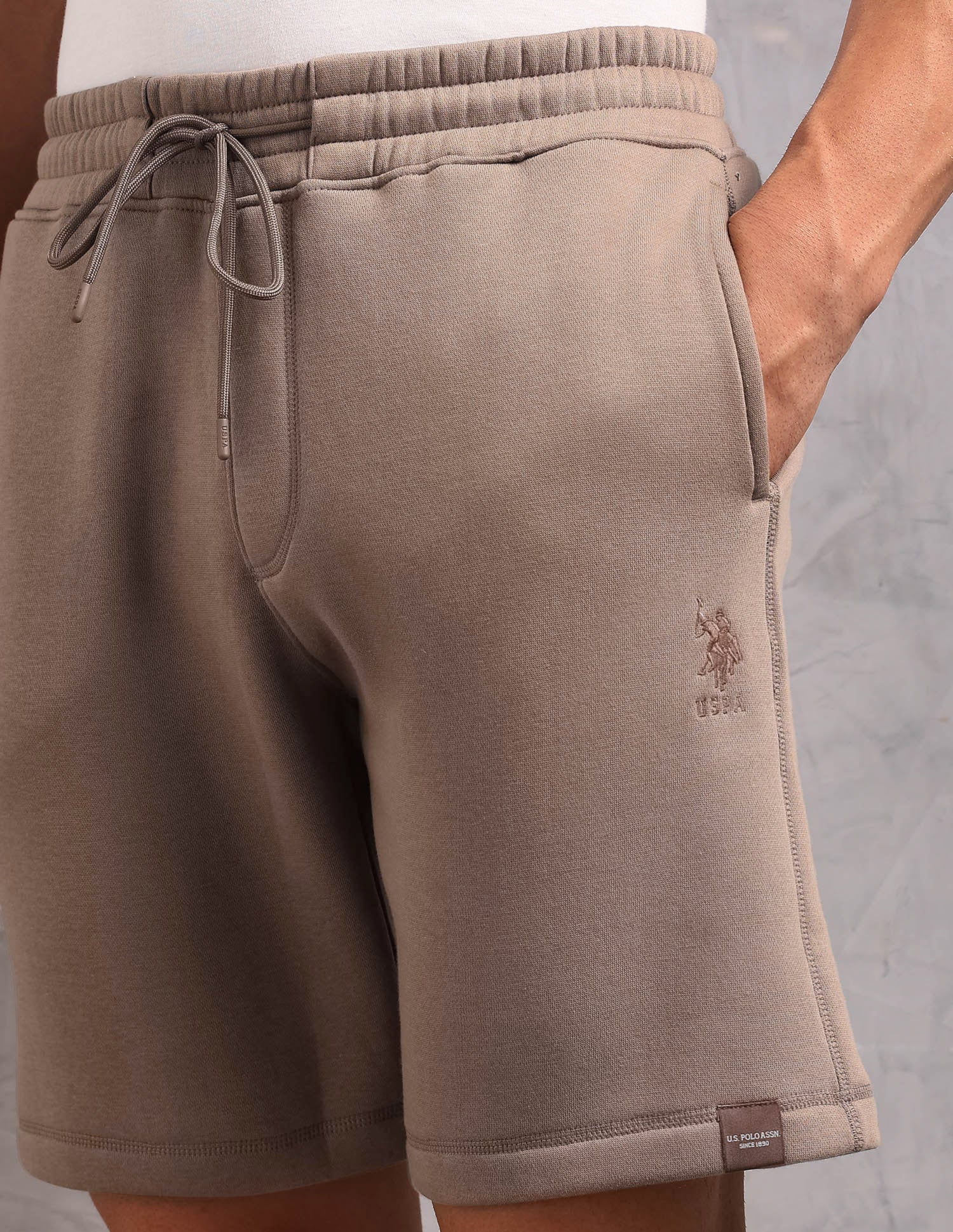Cotton Terry OES10 Lounge Shorts - Pack Of 1 Light Brown - U.S. POLO ASSN. | Large