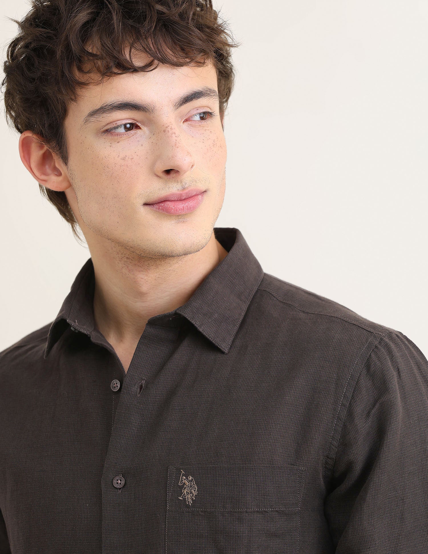 Sotogrande Regular Fit Shirt Choco - U.S. Polo Assn. India | Large