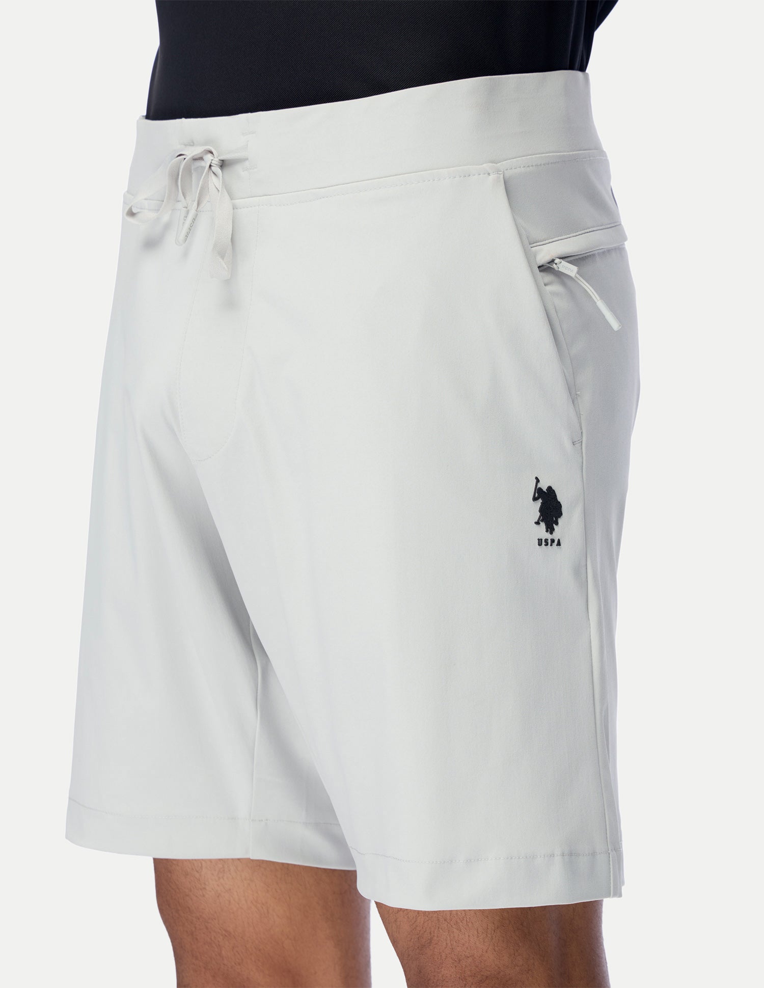 Mid Rise Regular Fit Active Shorts Light Grey - U.S. Polo Assn. India | Large