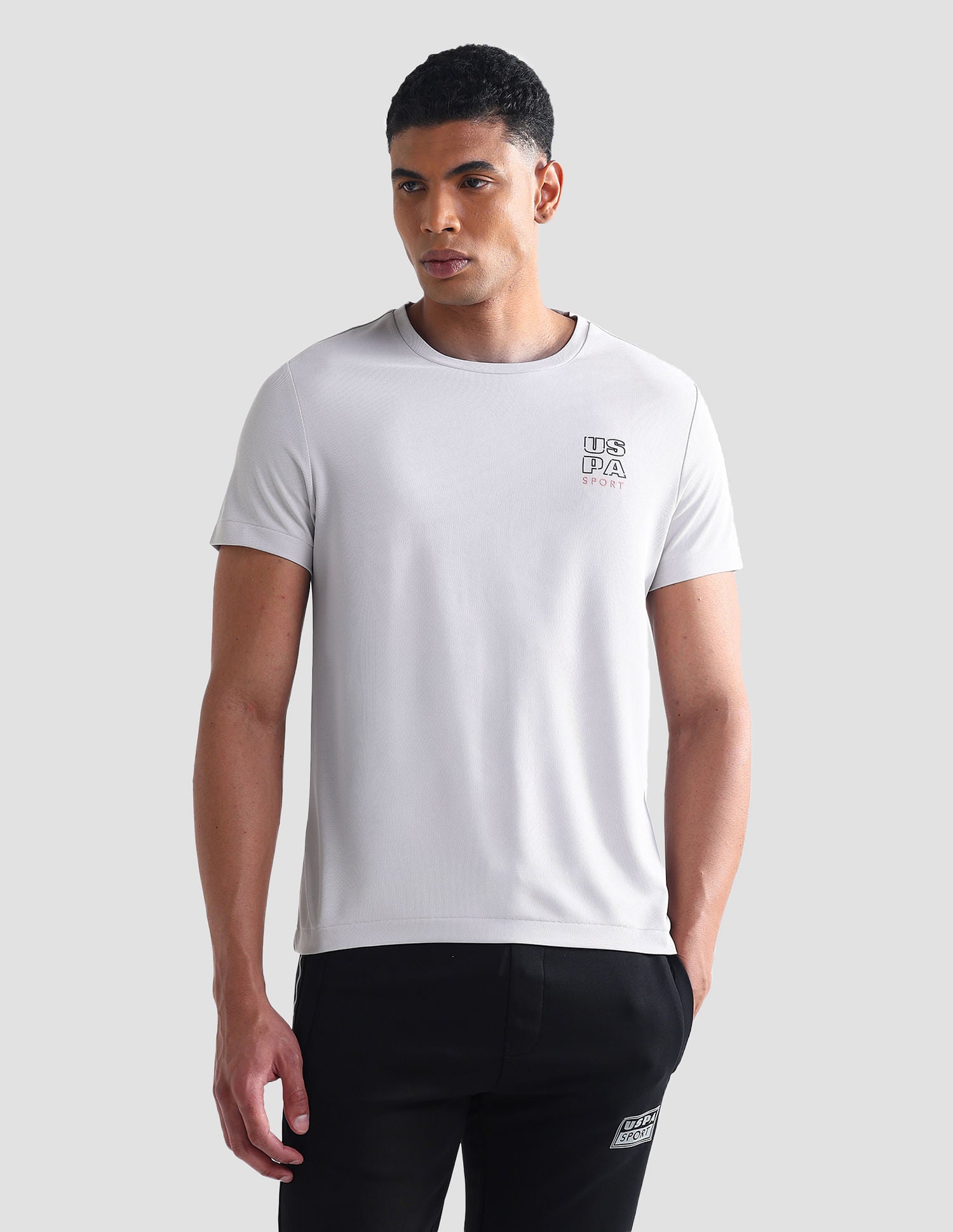 Rear Typographic Print Slim Fit T-Shirt Grey - U.S. Polo Assn. India | Large