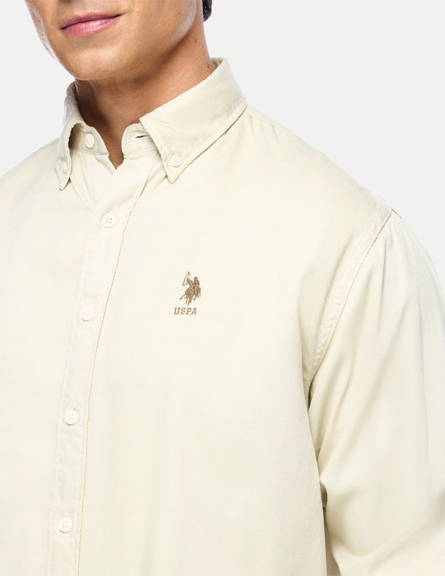 Relaxed Fit Button Down Shirt Ecru - U.S. Polo Assn. India | Large