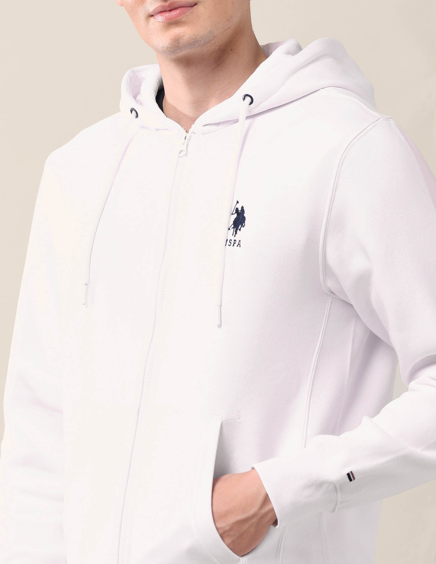 Solid Regular Fit Sweatshirt White - U.S. POLO ASSN. | Large