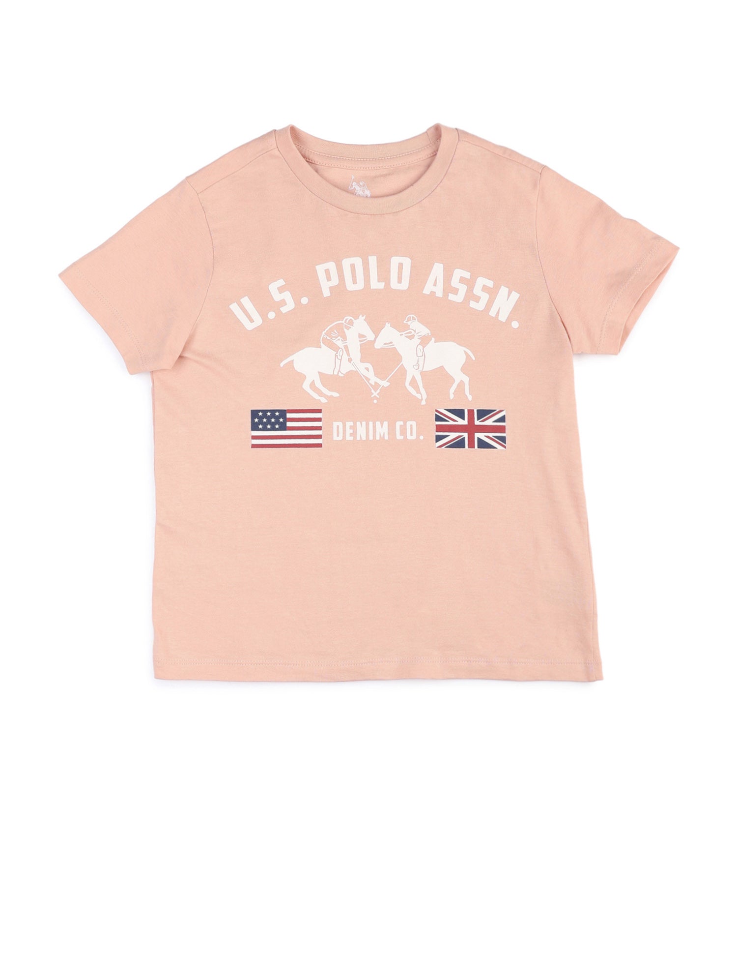 Boys Regular Fit Brand Printed T-Shirt Pink - U.S. POLO ASSN. | Large