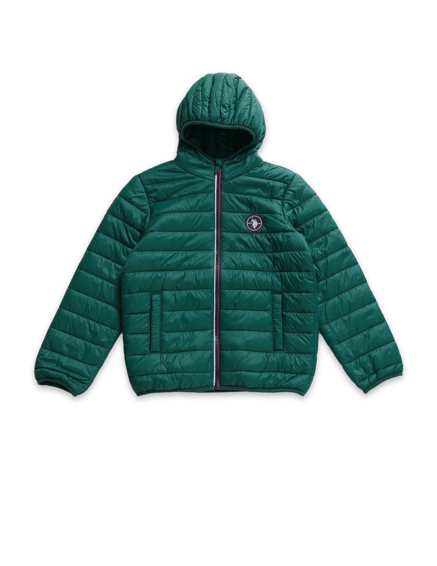 Solid Hooded Puffer Jacket Green - U.S. POLO ASSN. | Large