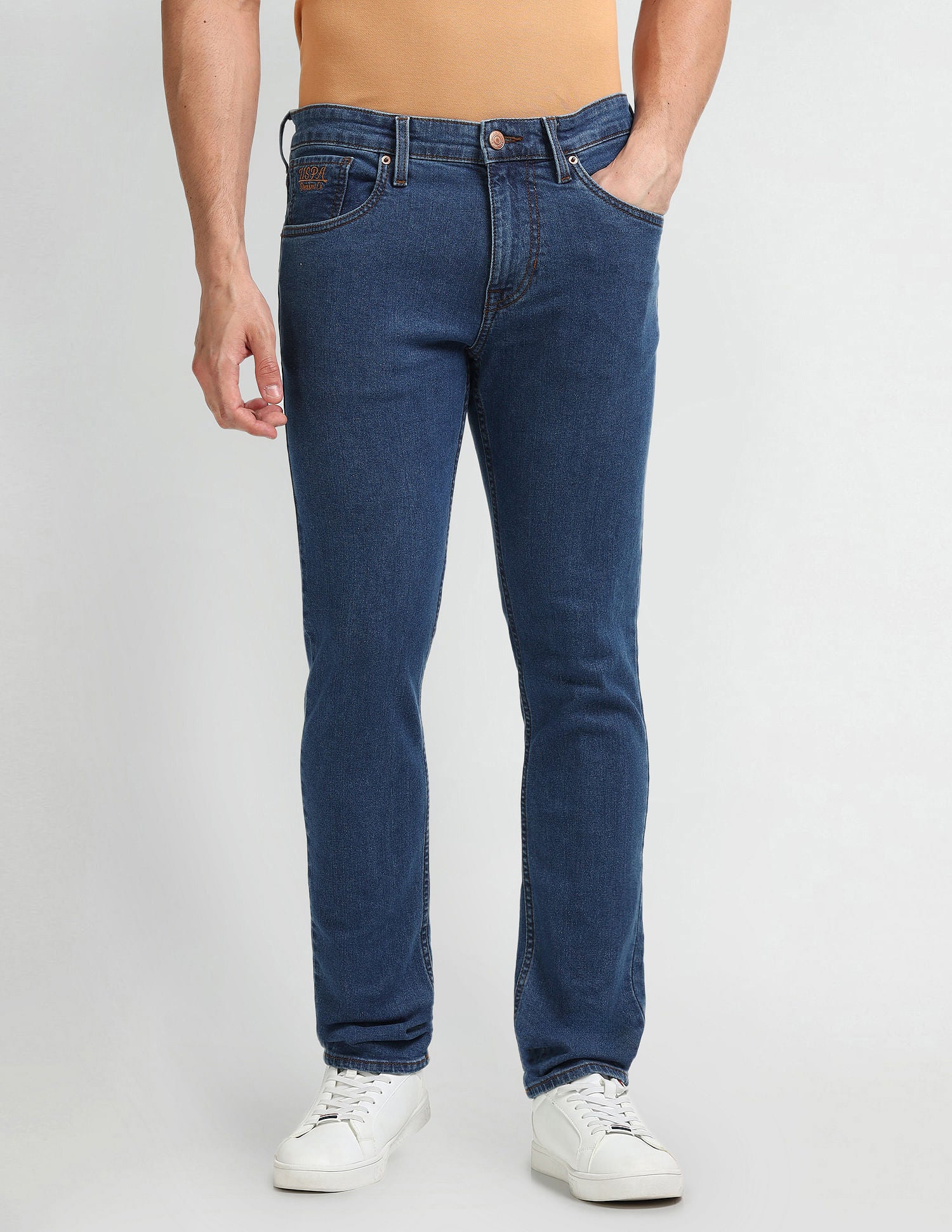 Brandon Slim Tapered Blue Jeans Blue - U.S. Polo Assn. India | Large
