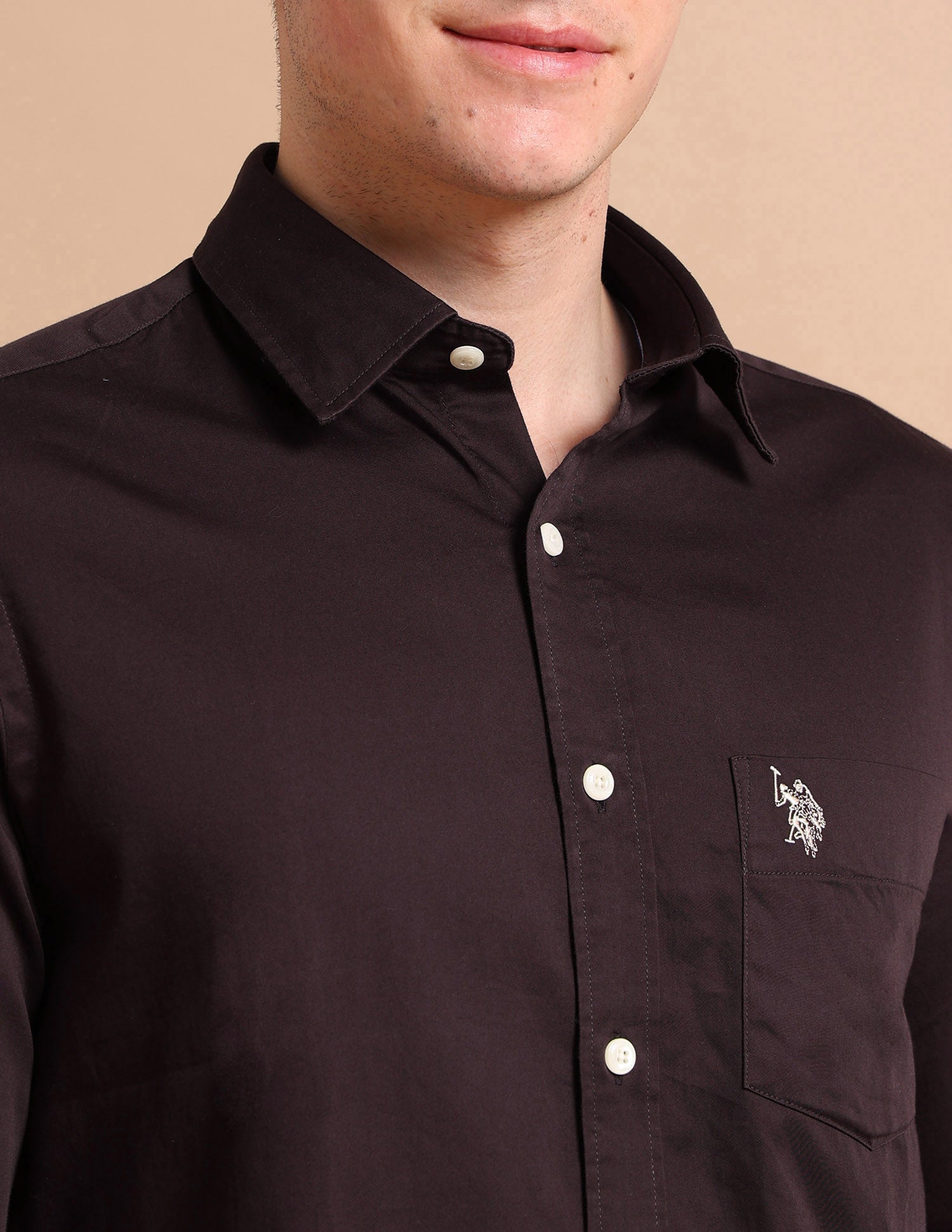 Evening Satin Shirt Brown - U.S. POLO ASSN. | Large