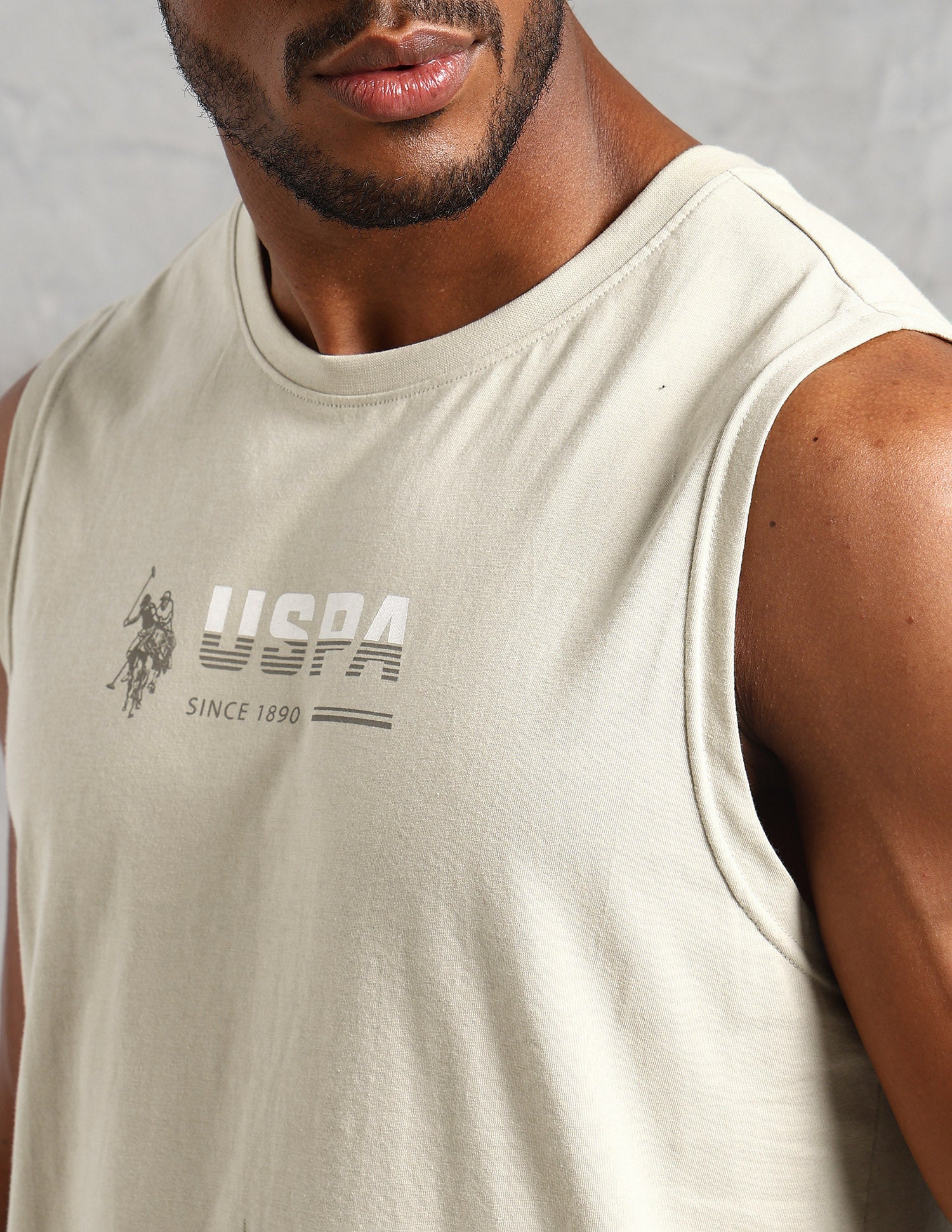 Brand Print Comfort Fit OEV06 Vest - Pack Of 1 Light Beige Ref - U.S. POLO ASSN. | Large