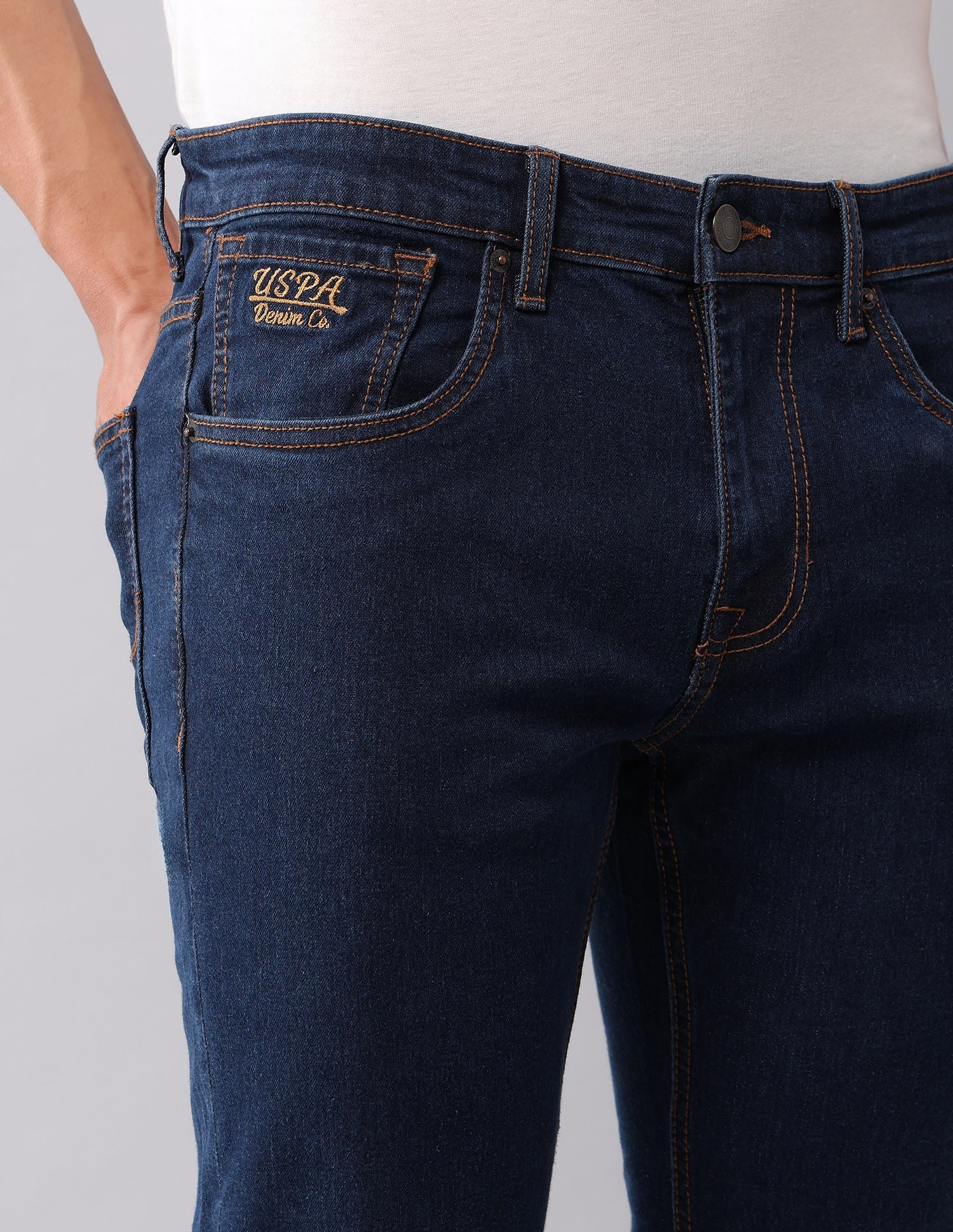 Brandon Slim Tapered Fit Blue Jeans Blue - U.S. POLO ASSN. | Large